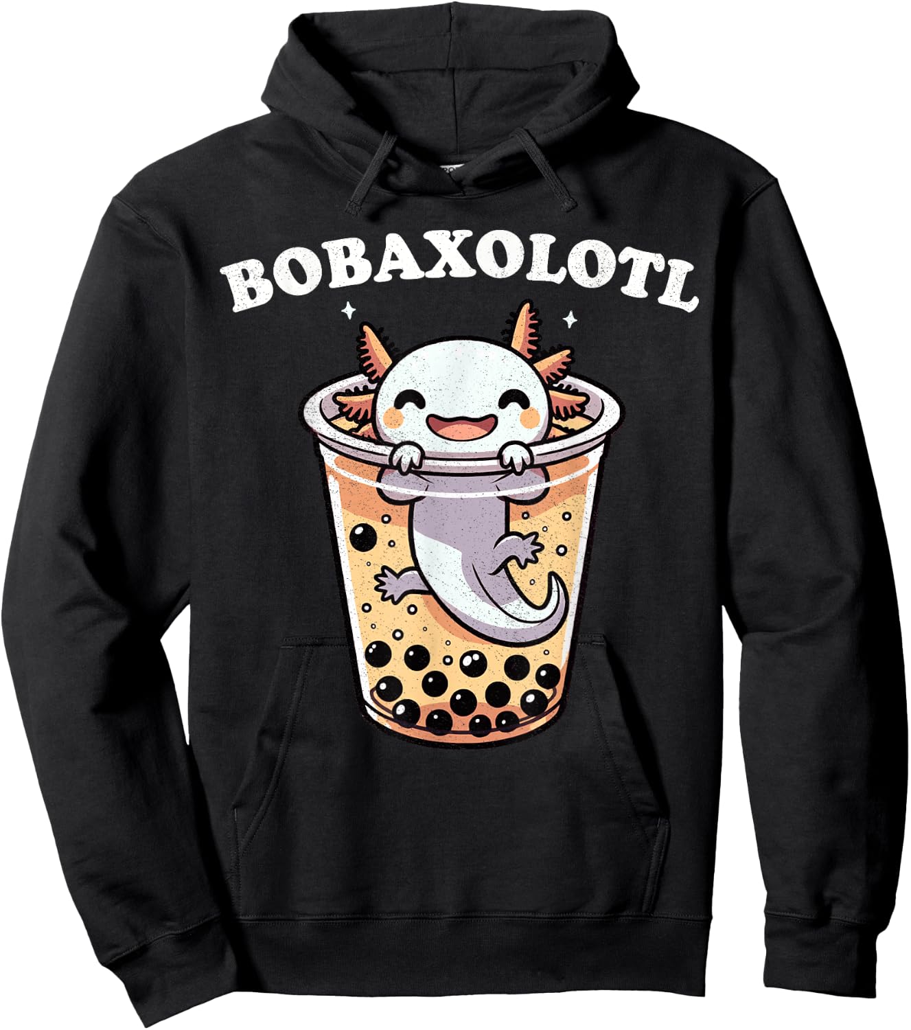 Axolotl Boba Tea Bubble Tea Milk Tea Anime Axolotl Funny Hoodie - Hoodie | Black