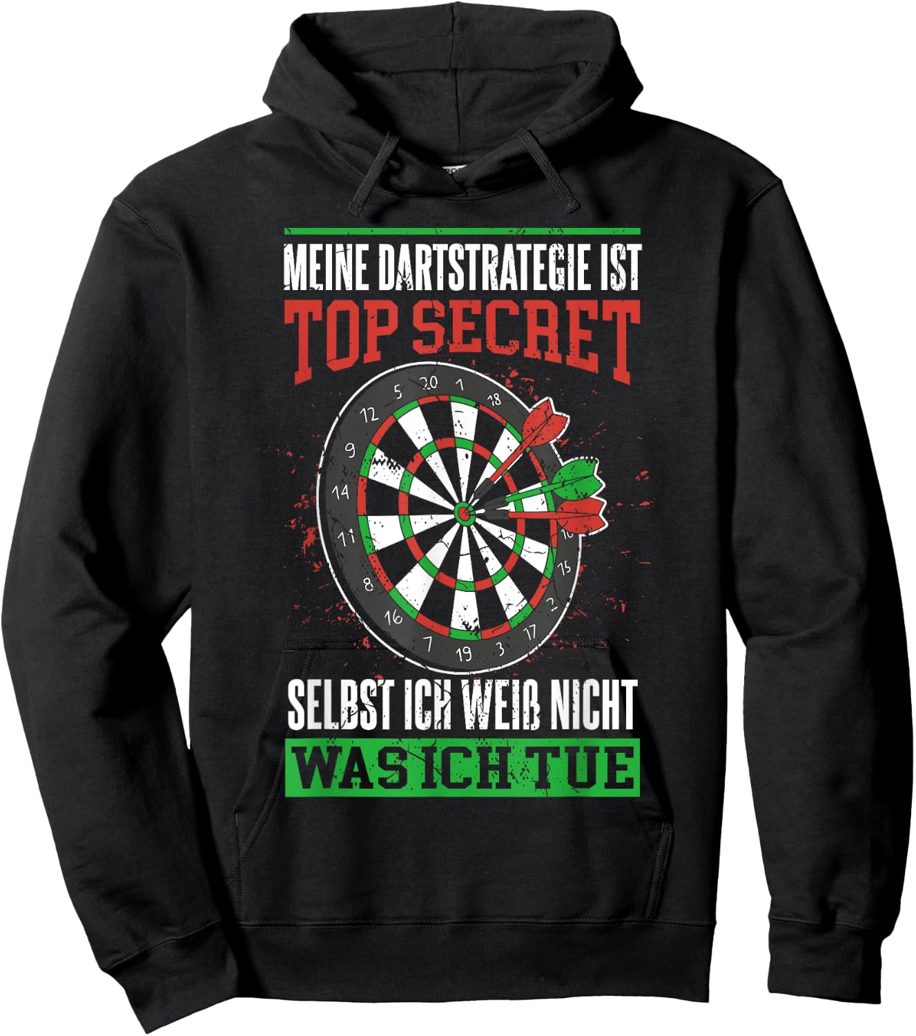 Funny My Dart Strategy Is Top Secret Darts , black Hoodie - Hoodie | Black