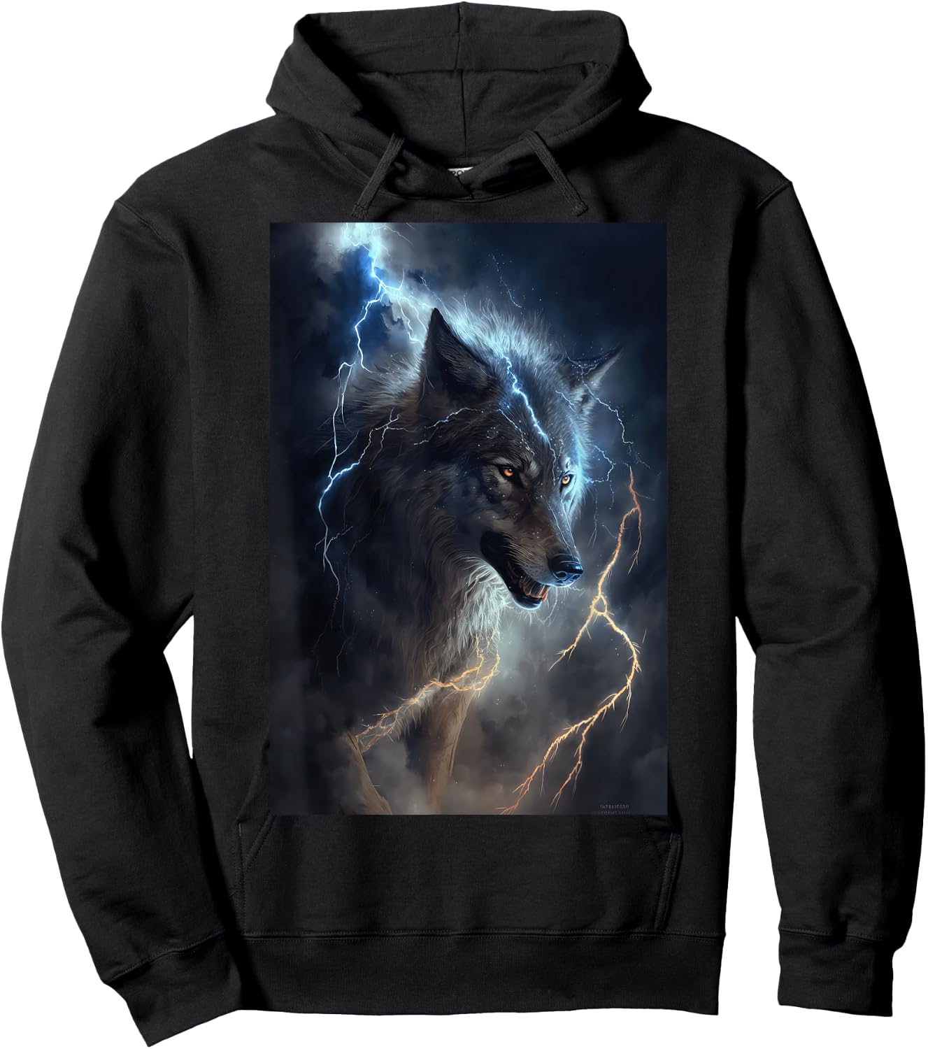 Wolf Lightning Thunder Wolf Lover Hoodie - Hoodie | Black