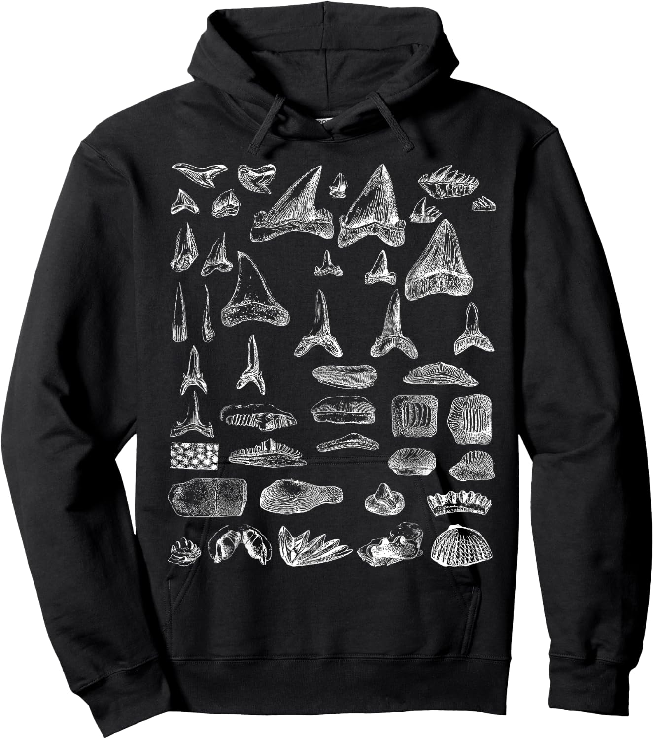 Shark Teeth Shirt Hoodie - Hoodie | Black