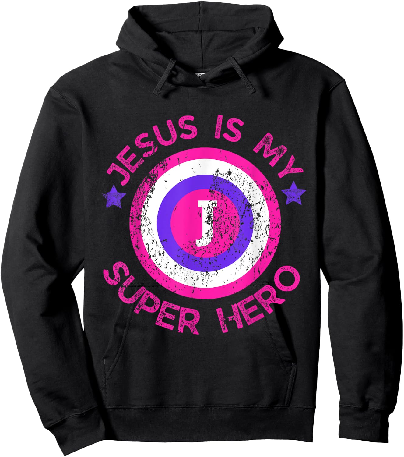 Jesus Christ Is My Superhero Jesus Kids Toddler Girls 5T 4T Hoodie - Hoodie | Black