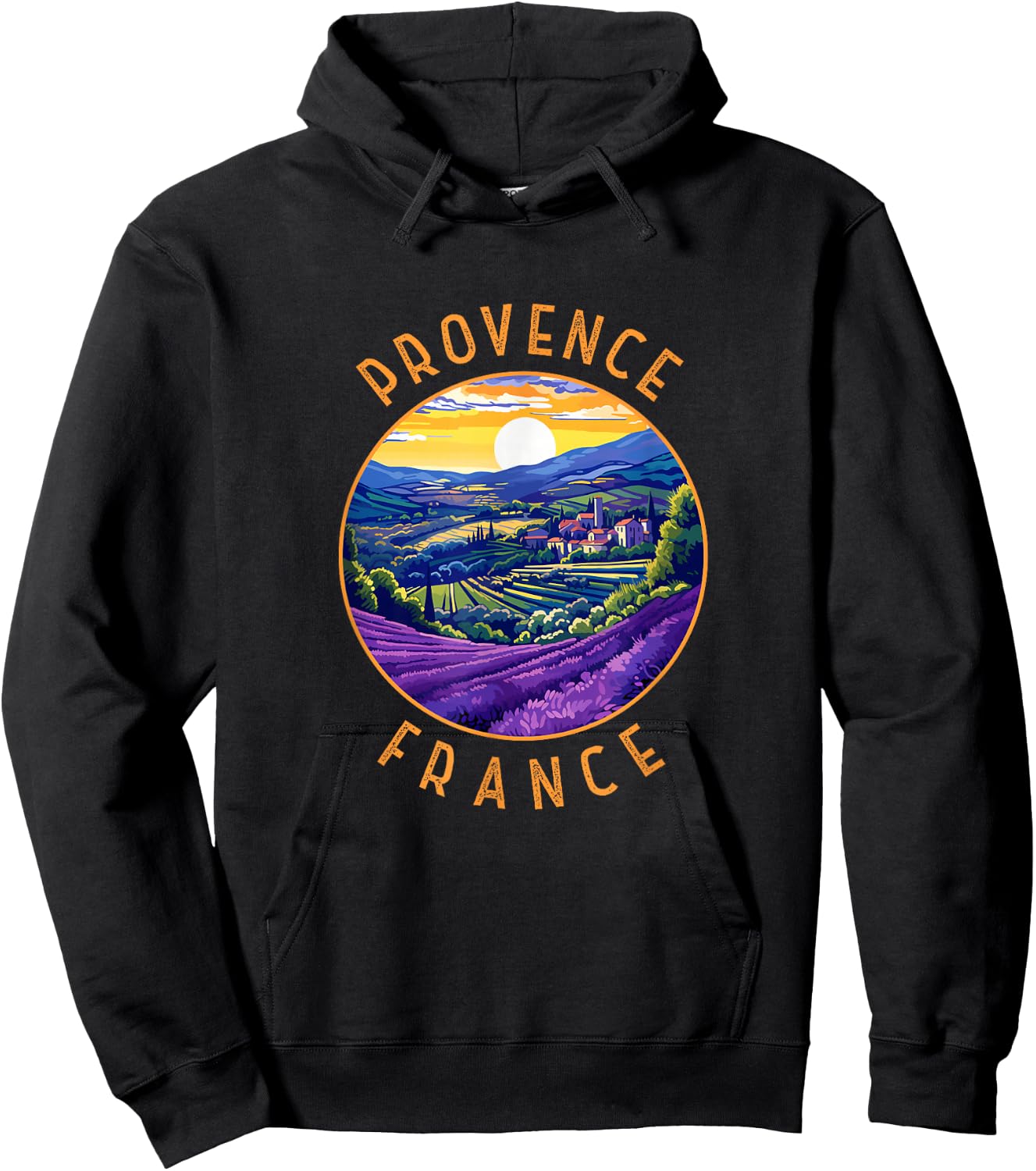 Circle aged retro Provence France Vintage , Black, S Hoodie - Hoodie | Black