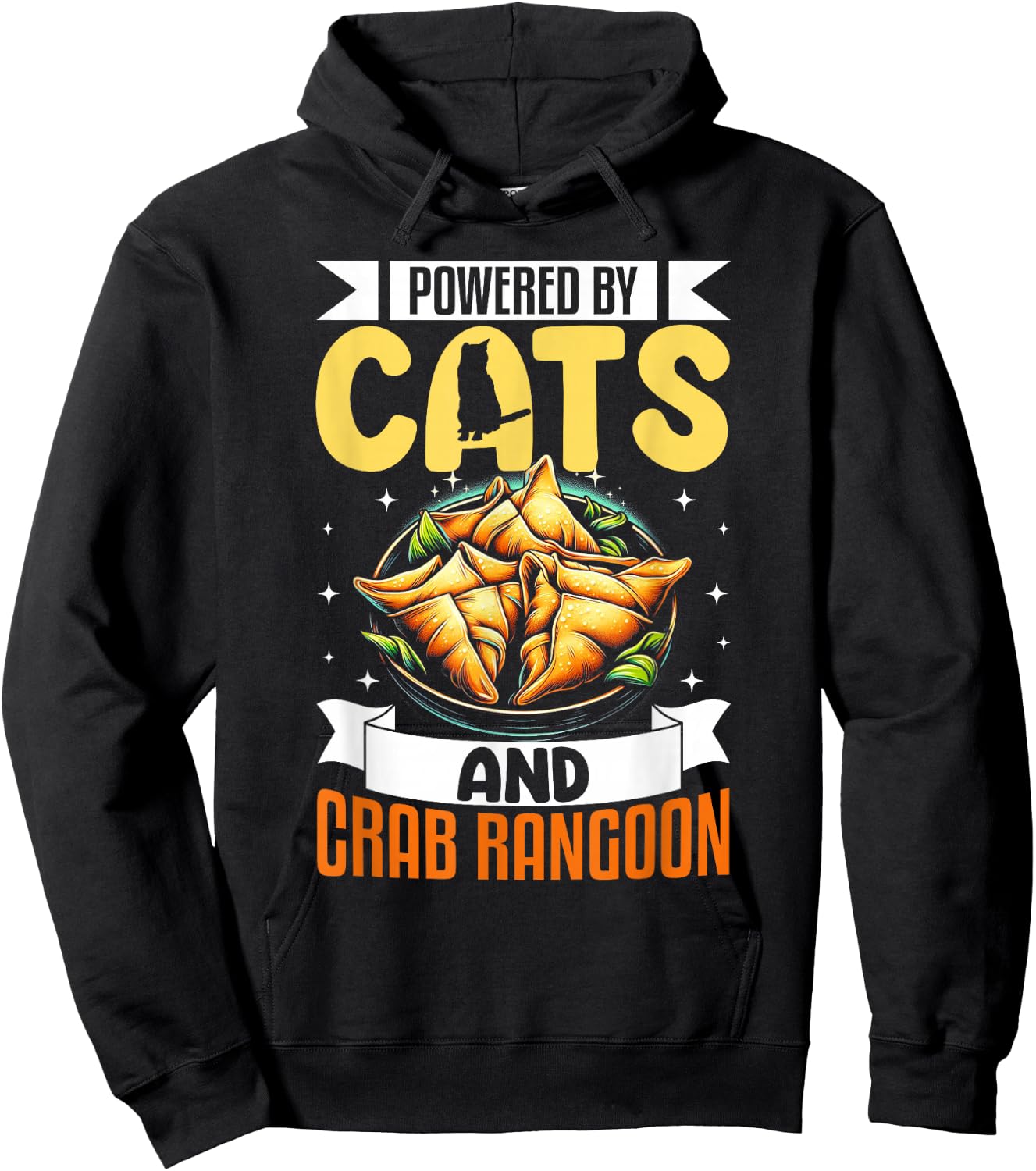 Crab Rangoon Shirt Funny Cat Lover Seafood Crab Rangoon Hoodie - Hoodie | Black