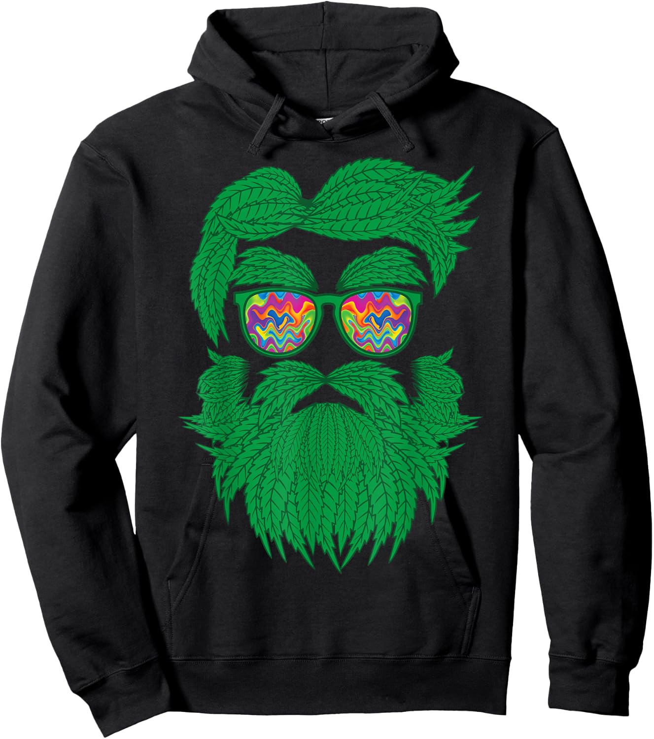 Weed Beard Sunglasses 420 Cannabis Marijuana Stoner Gift Hoodie - Hoodie | Black