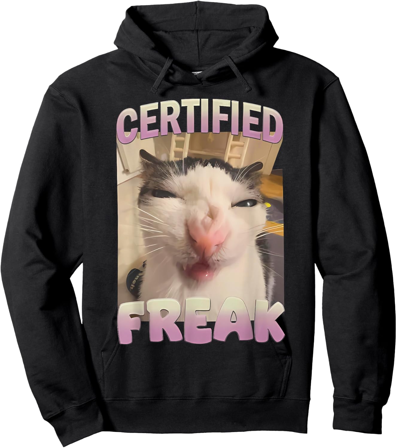Certified Freak Funny Cat Meme Hoodie - Hoodie | Black