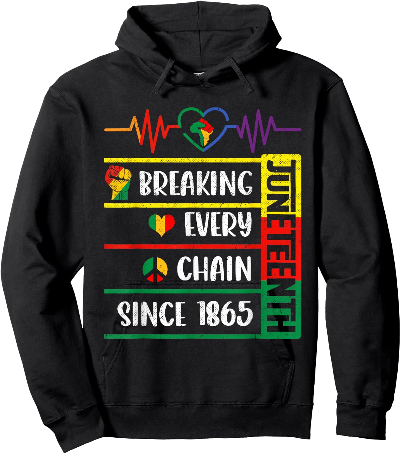 Juneteenth Breaking Every Chain Since 1865 Freedom Day Hoodie - Hoodie | Black