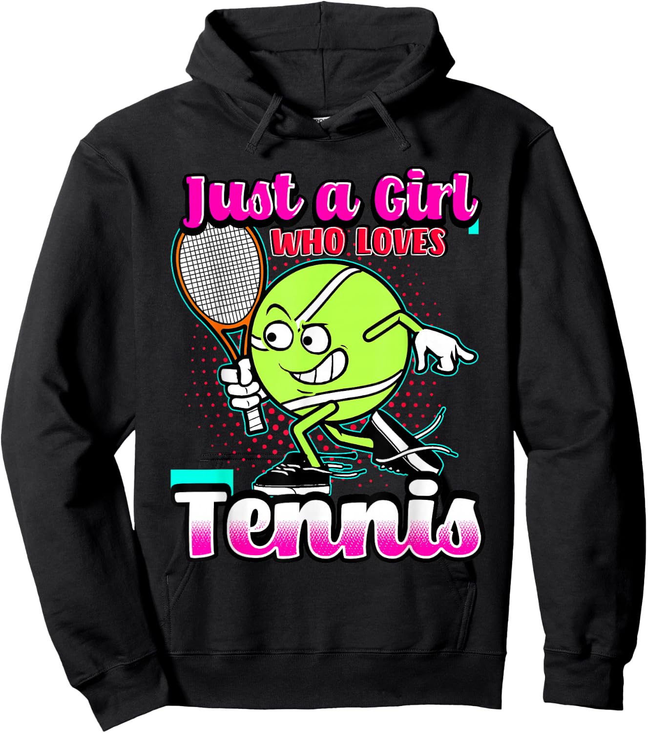 Just A Girl Who Loves Tennis Quote for Tennis Player Hoodie - Hoodie | Black