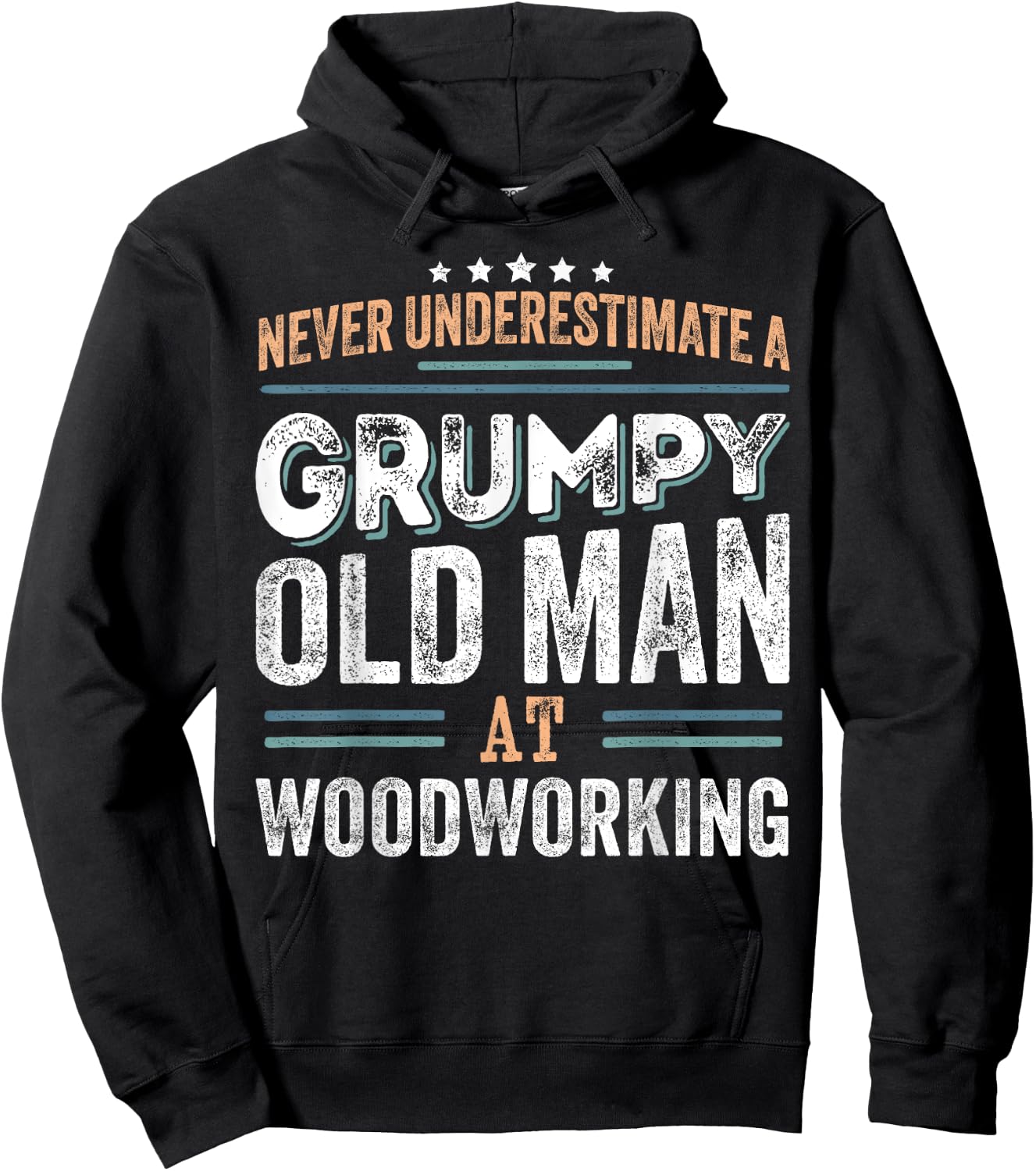 Grumpy Old Man at Woodworking Funny Dad Gifts Hoodie - Hoodie | Black