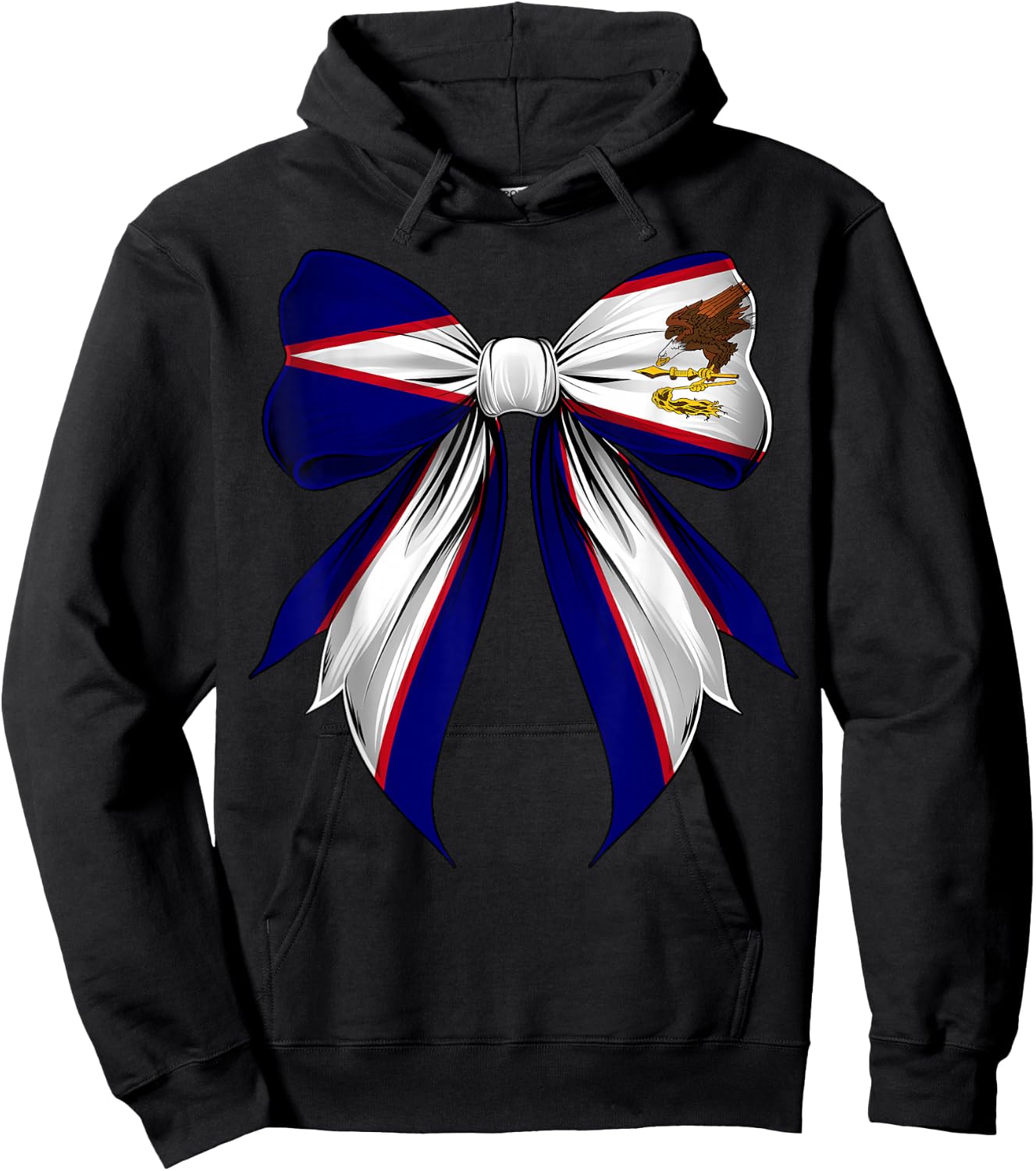American Samoa Flag American Samoan Pride Coquette Ribbon Hoodie - Hoodie | Black