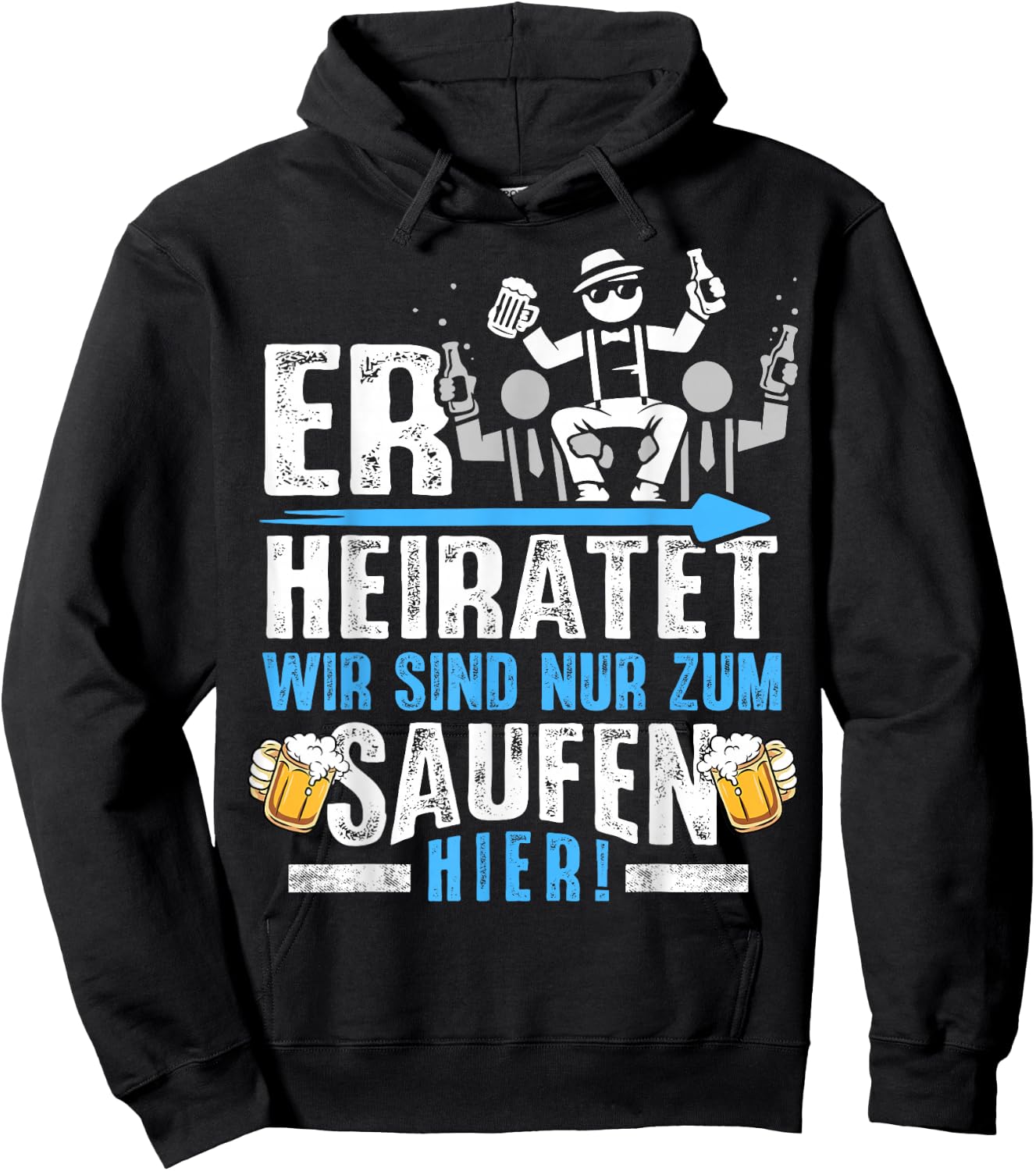 Junggesellenabschied Männer JGA Poltern Herren JGA Hoodie - Hoodie | Black