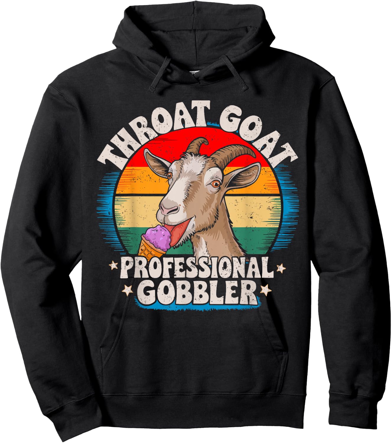 Funny Throat Goat Professional Gobbler Retro Inappropriate Hoodie - Hoodie | Black
