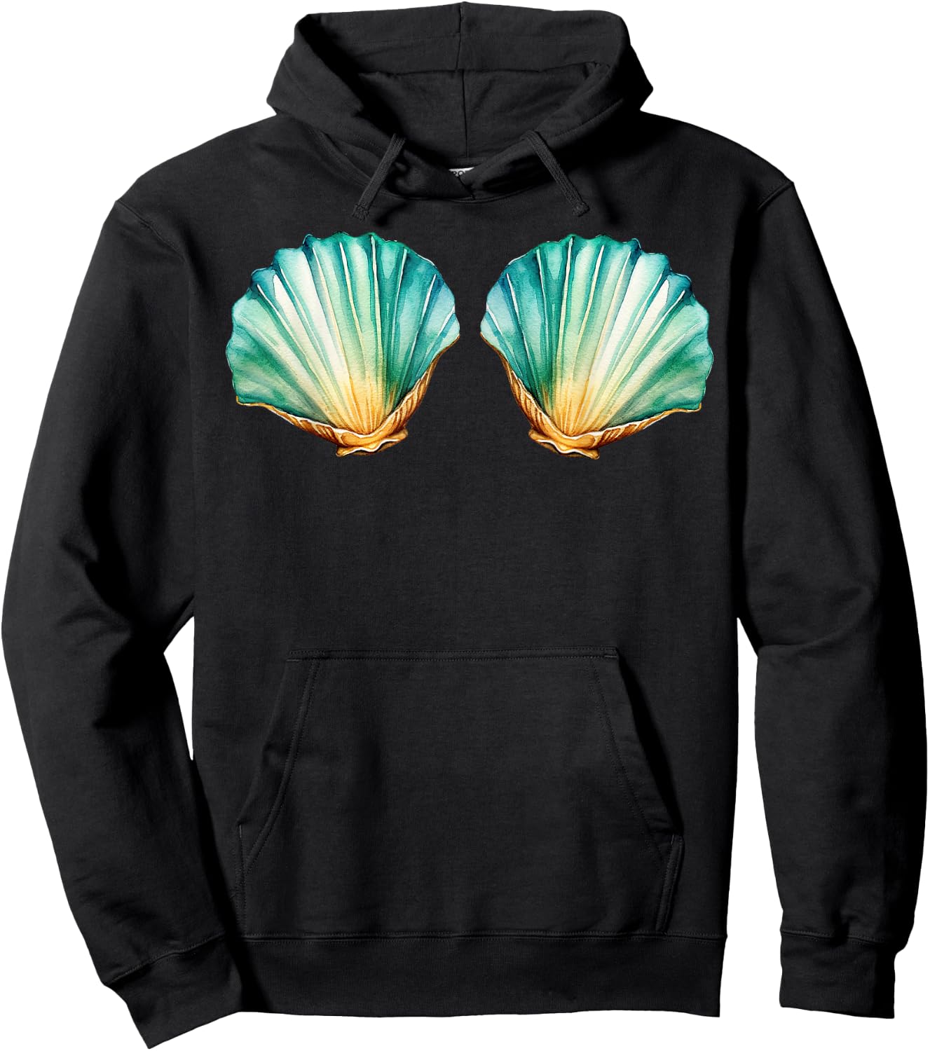 Mermaid Sea Shell Bra Costume Funny Costume Mermaid Hoodie - Hoodie | Black