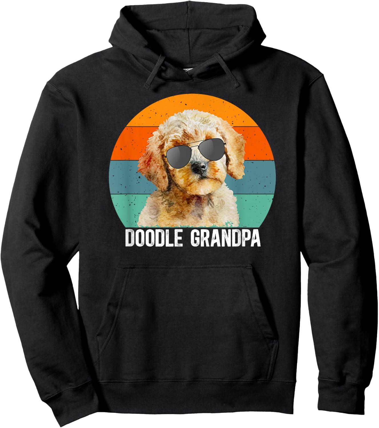 Doodle Grandpa Of A Goldendoodle Grandfather Retro Hoodie - Hoodie | Black
