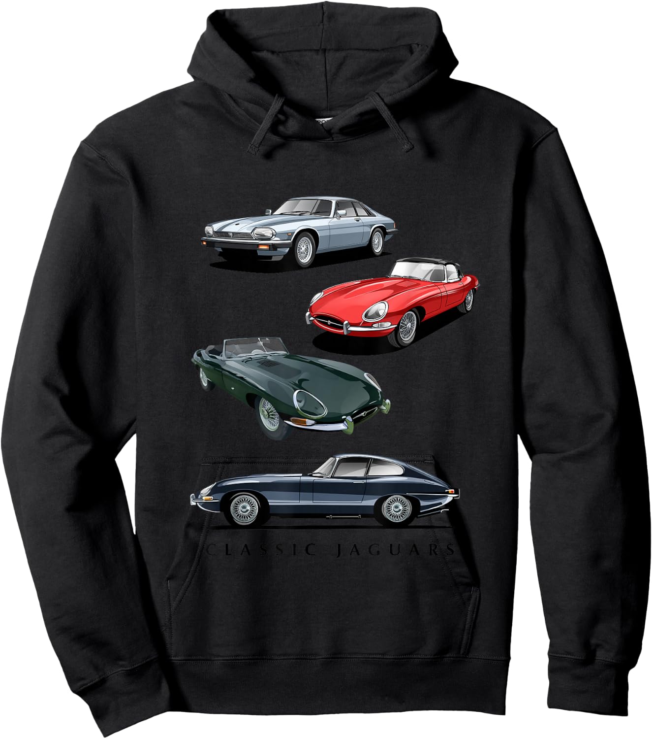 British Sports Cars - Classic Jaguars Hoodie - Hoodie | Black