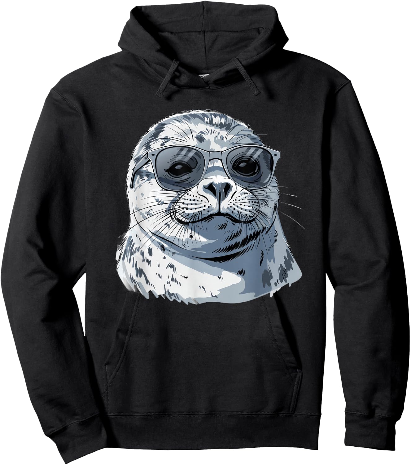 Harp Seal With Sunglasses Hoodie - Hoodie | Black