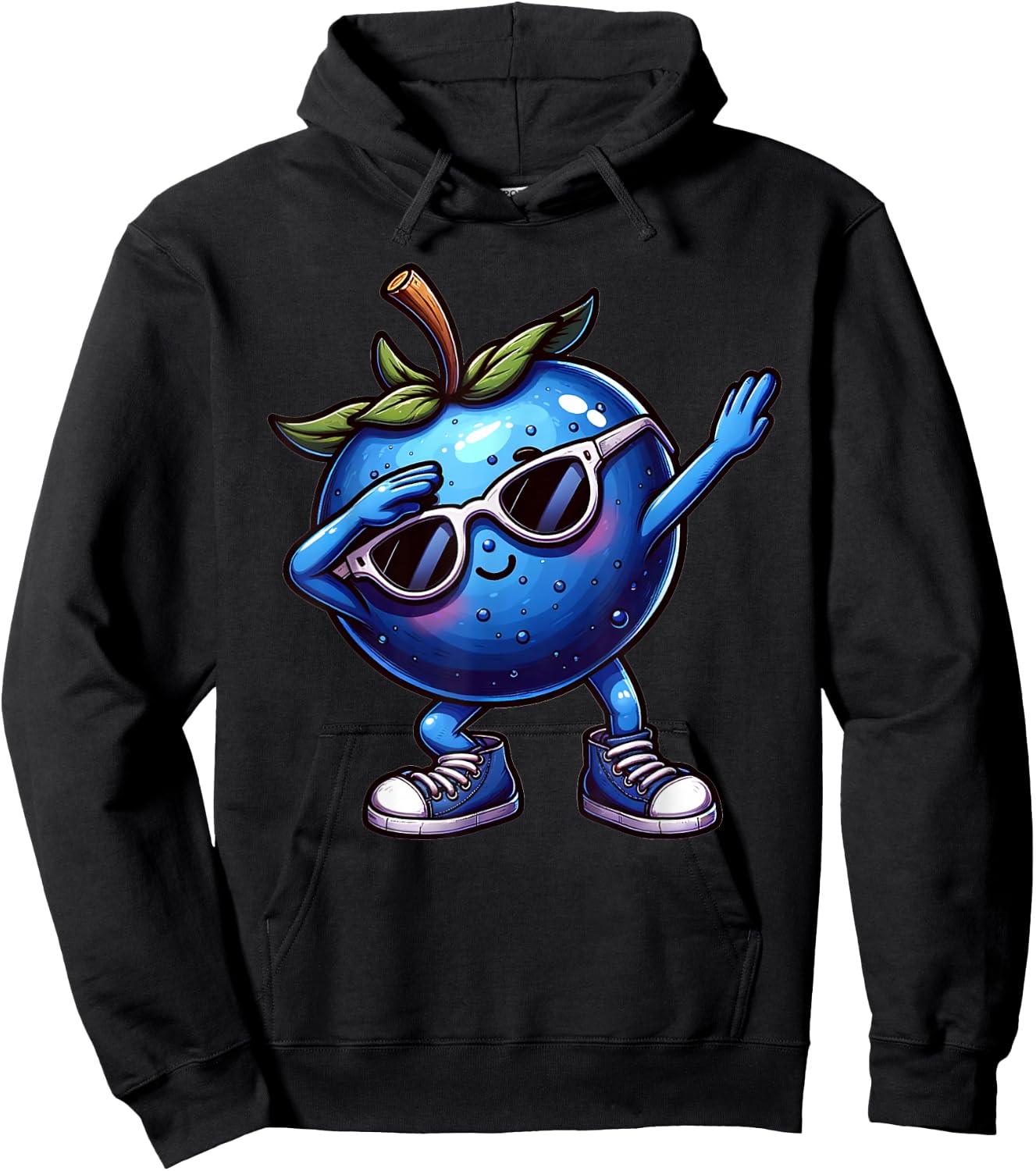 Dabbing Blueberry Funny Blue Blueberry Fruit , black Hoodie - Hoodie | Black