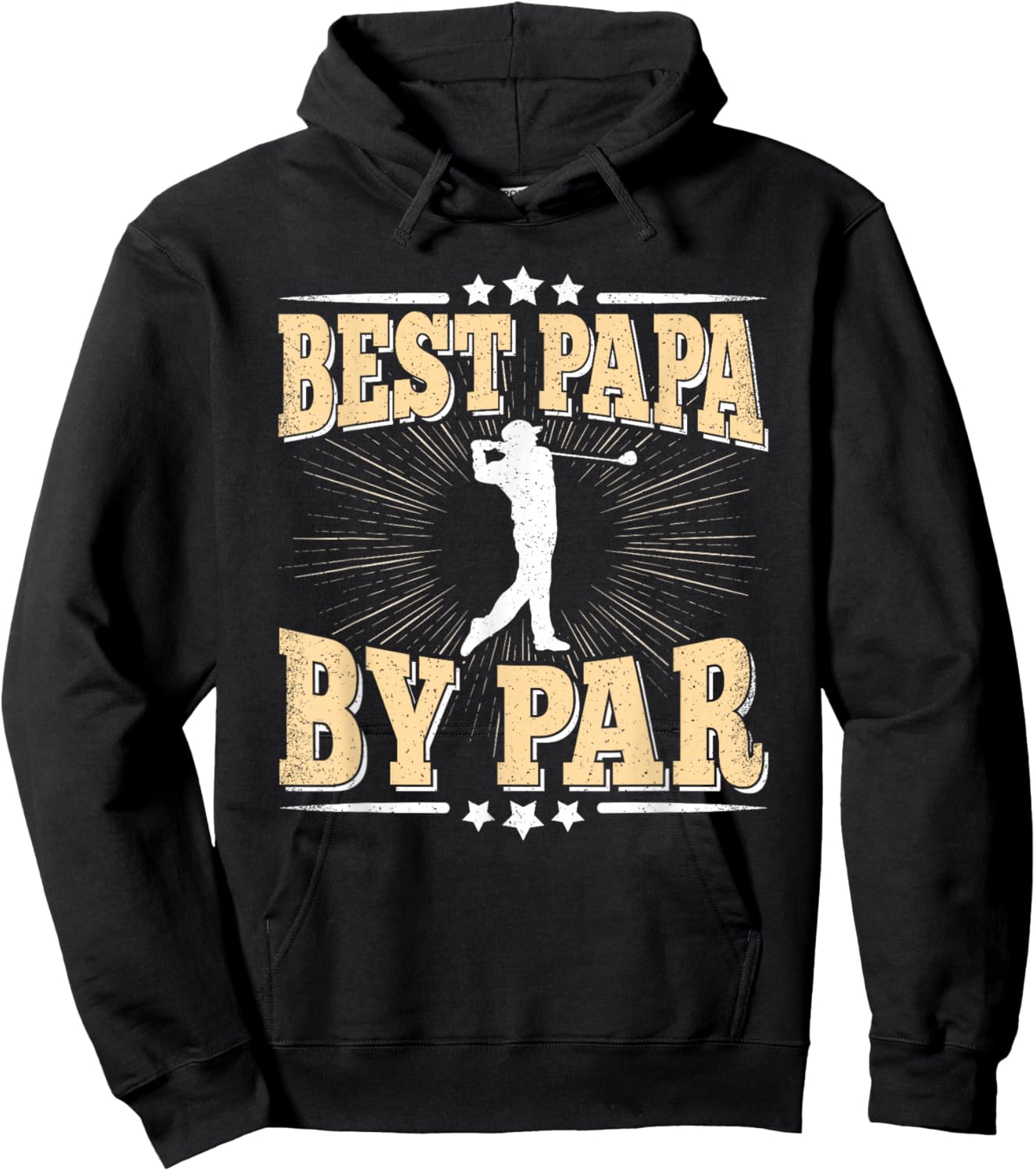 Best Papa By Par Retro Golf Player Daddy Dad Fathers Day Men Hoodie - Hoodie | Black