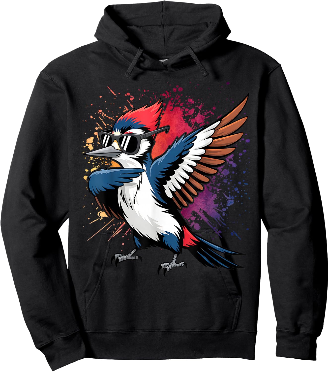 Dabbing Pileated Woodpecker Bird Watcher Lover Birding Hoodie - Hoodie | Black