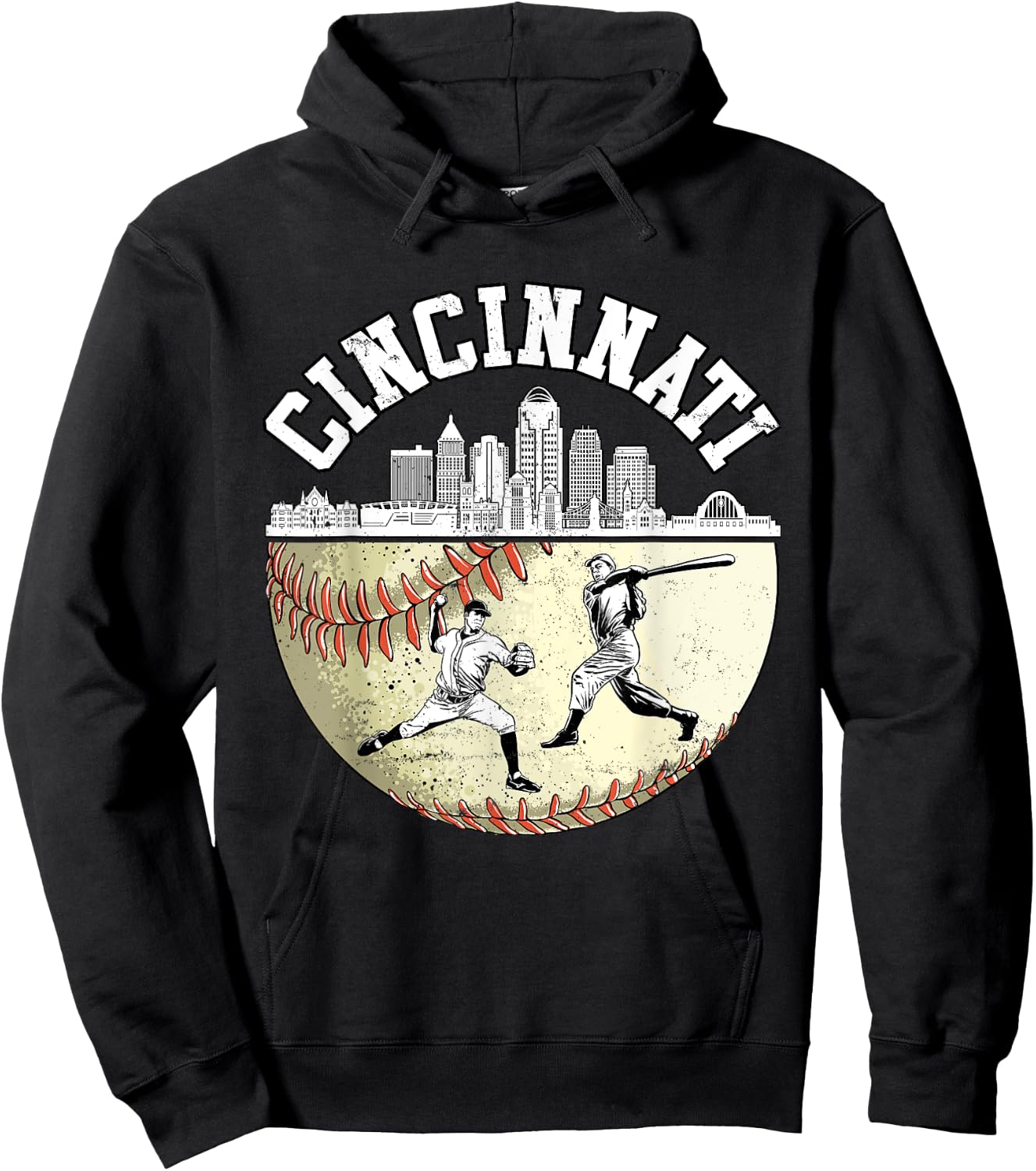 Cincinnati Vintage Baseball Lover and Player Boys Hoodie - Hoodie | Black