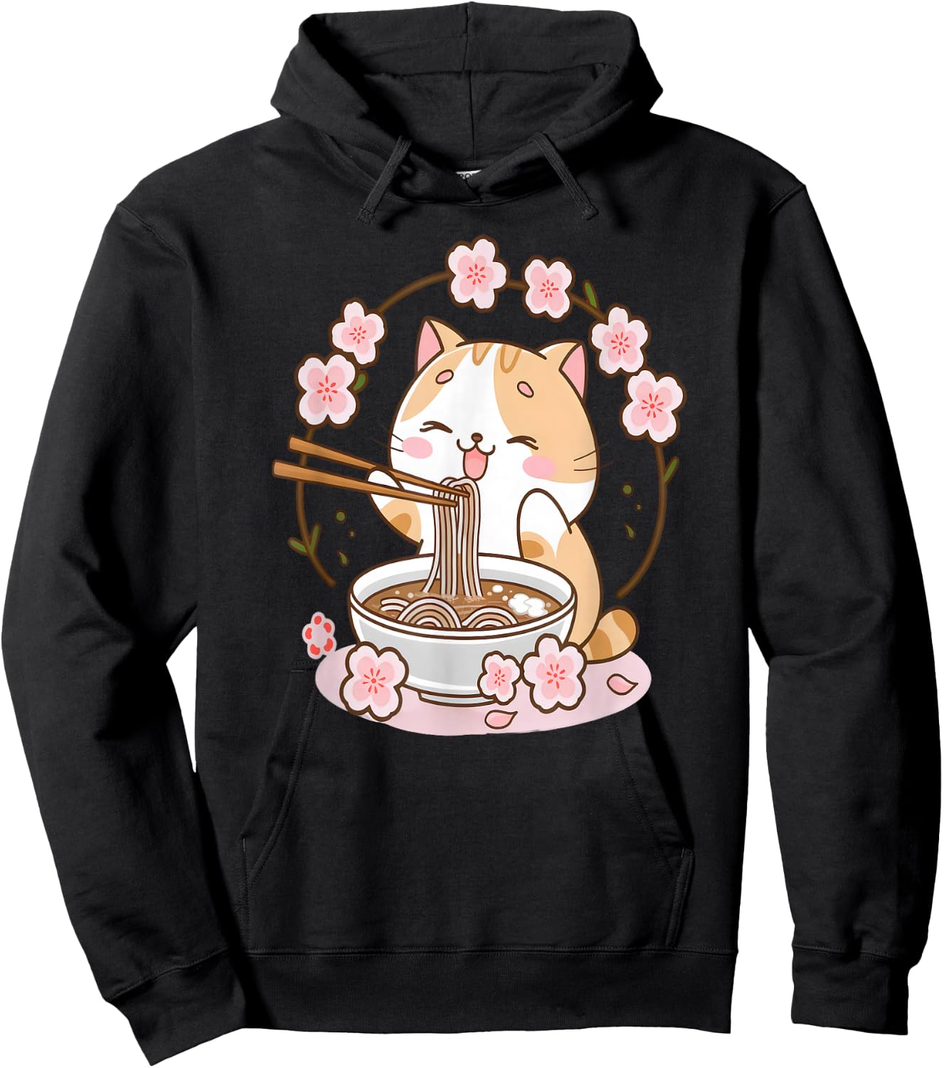 Ramen Cat Anime - Kawaii Clothes Otaku Clothing Manga Hoodie - Hoodie | Black