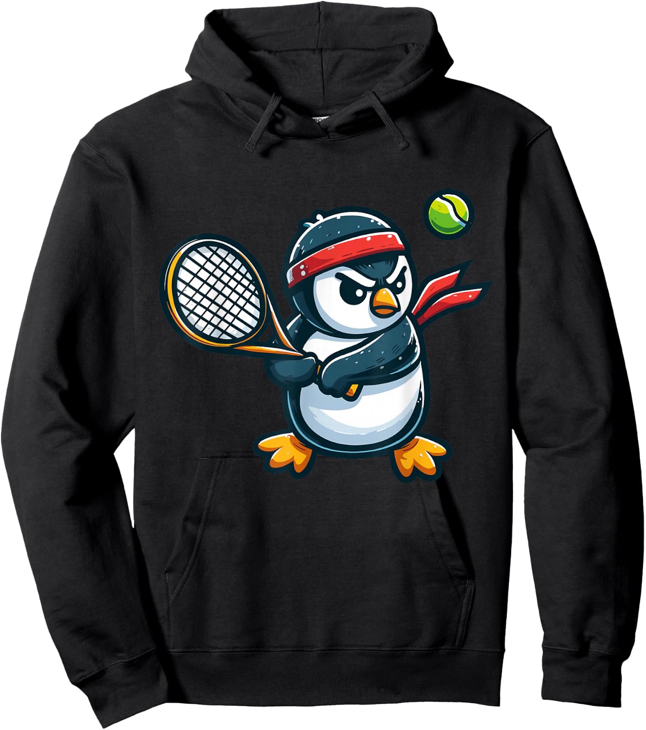 Penguin Tennis Club Animals Sport Tournament Hoodie - Hoodie | Black