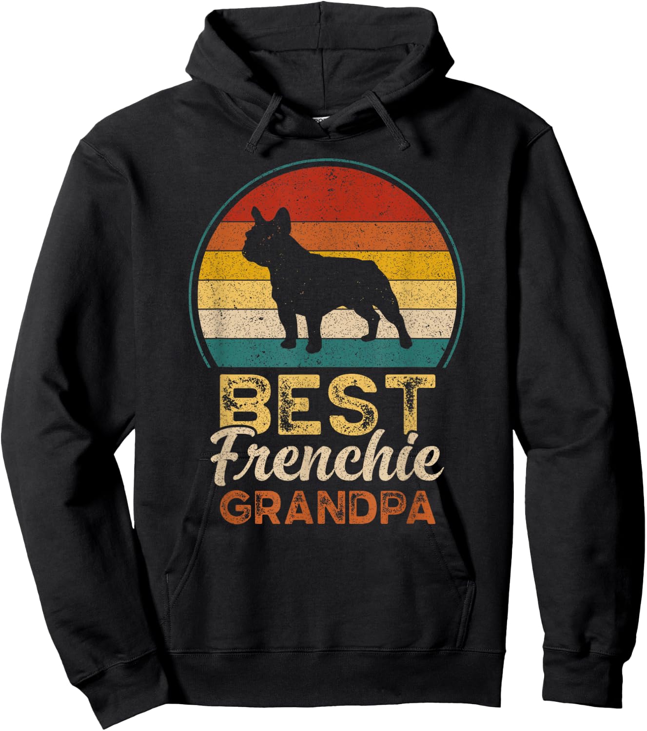 Best Frenchie Grandpa, Father's Day, French Bulldog Hoodie - Hoodie | Black