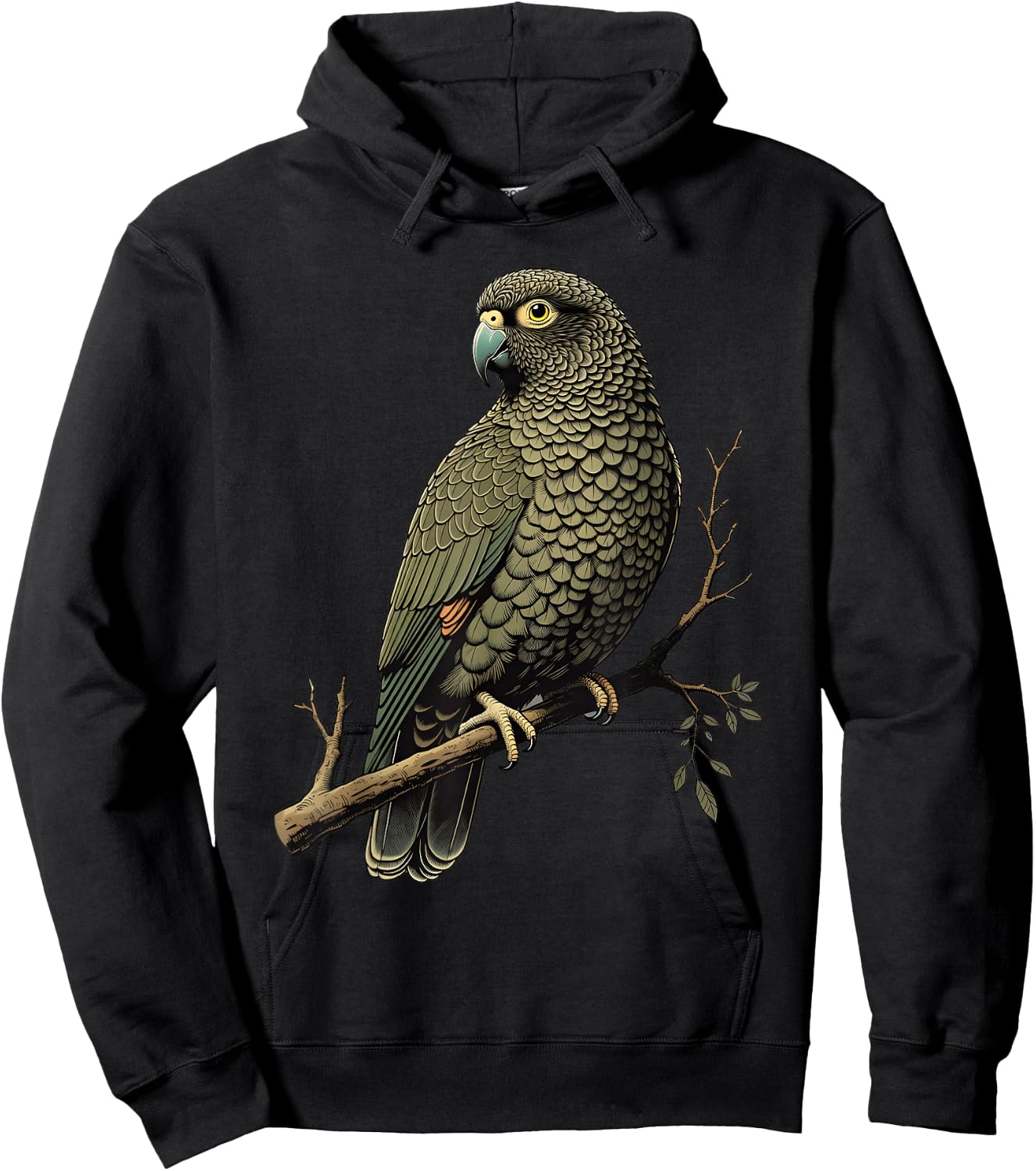 Vintage Kea Parrot Bird Hoodie - Hoodie | Black