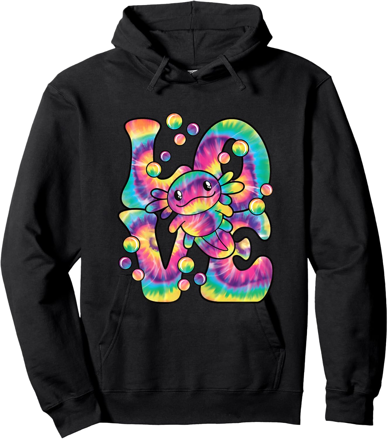 Love Axolotl Colorful Axolotl Women Girls Hoodie - Hoodie | Black