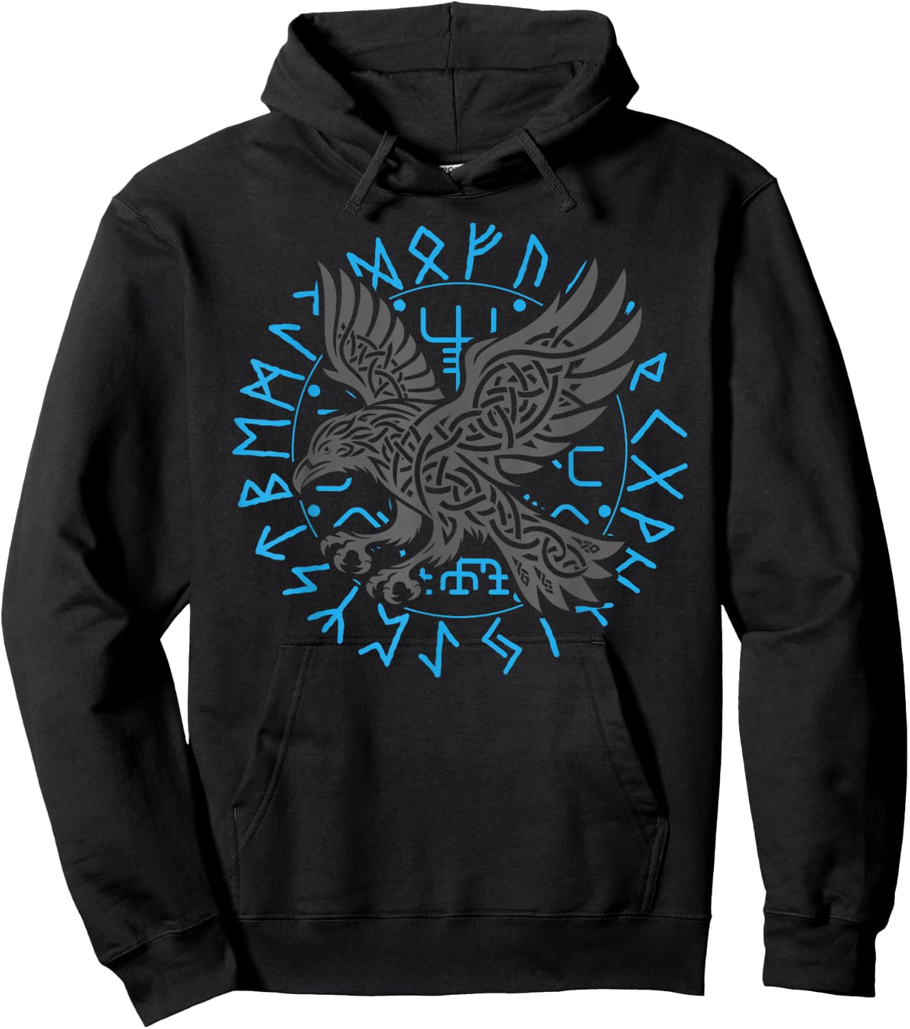 Odin’s Raven & Nordic Compass Hoodie - Hoodie | Black