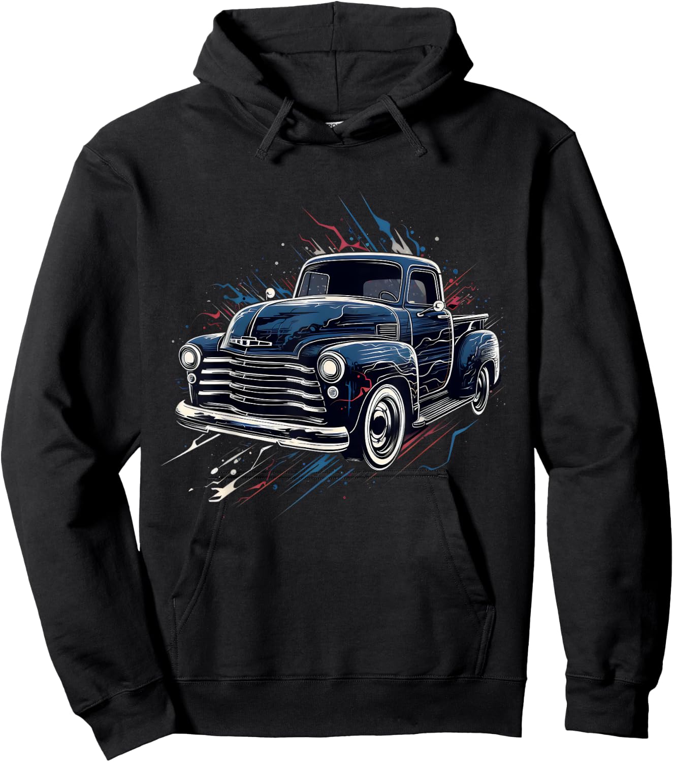 Truck Vintage Old Classic School American Pickup Retro Farm Hoodie - Hoodie | Black