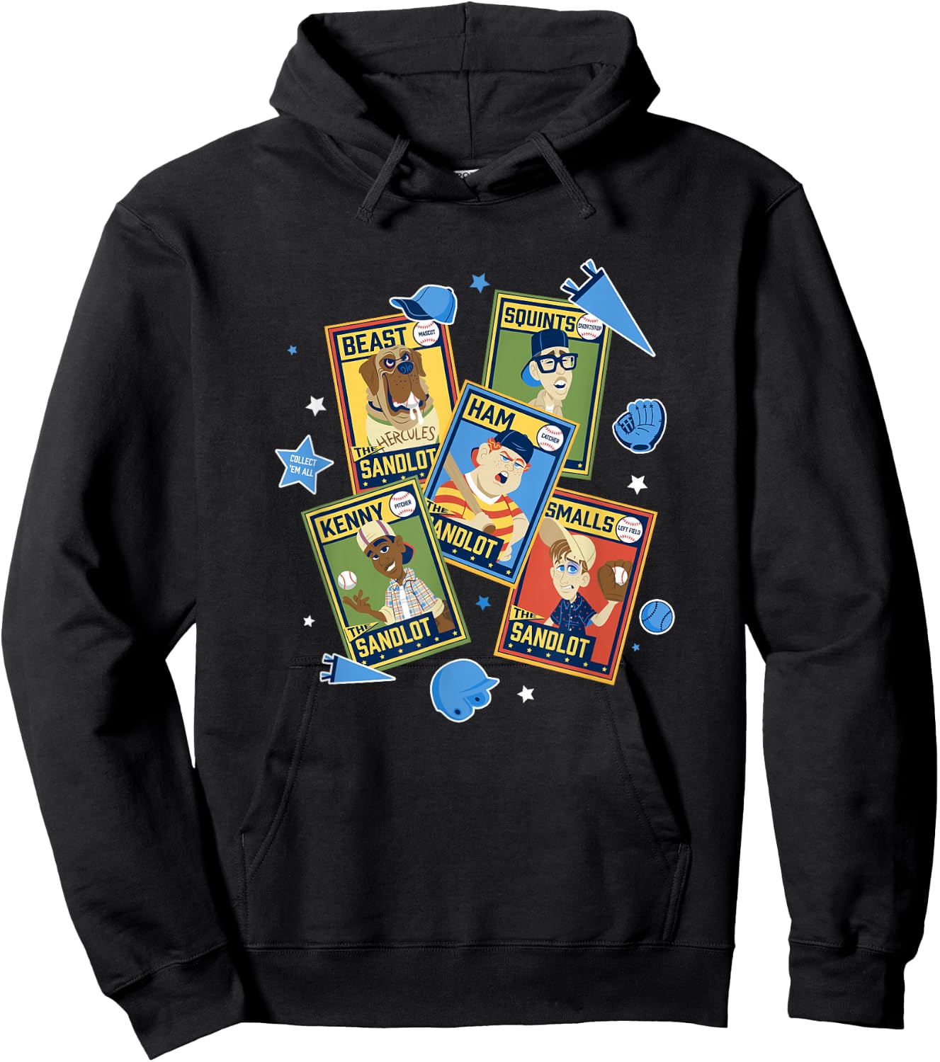 The Sandlot Character Trading Cards Collect Em All Hoodie - Hoodie | Black