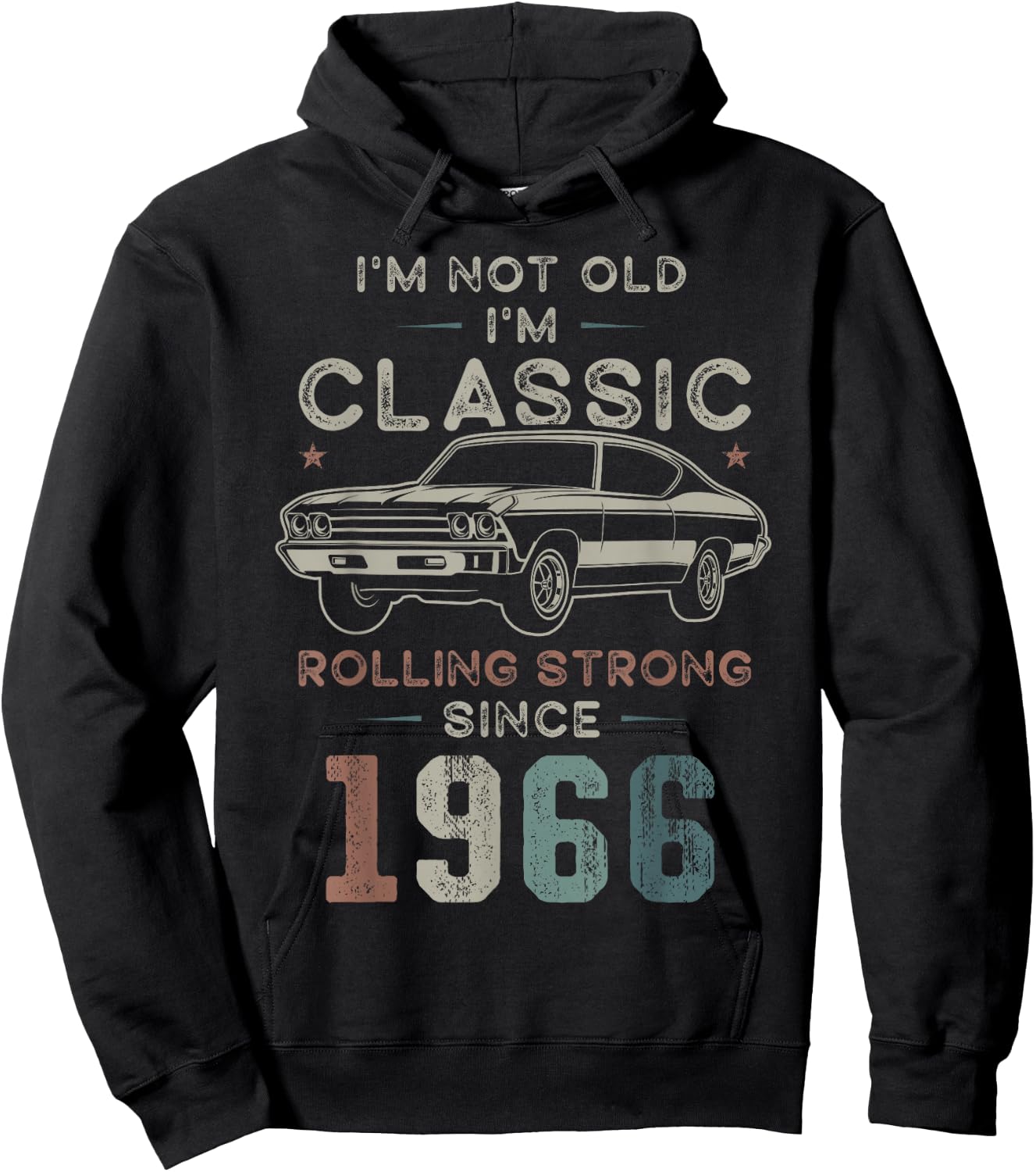 Born in 1966, 60th Birthday Classic Car Hoodie - Hoodie | Black