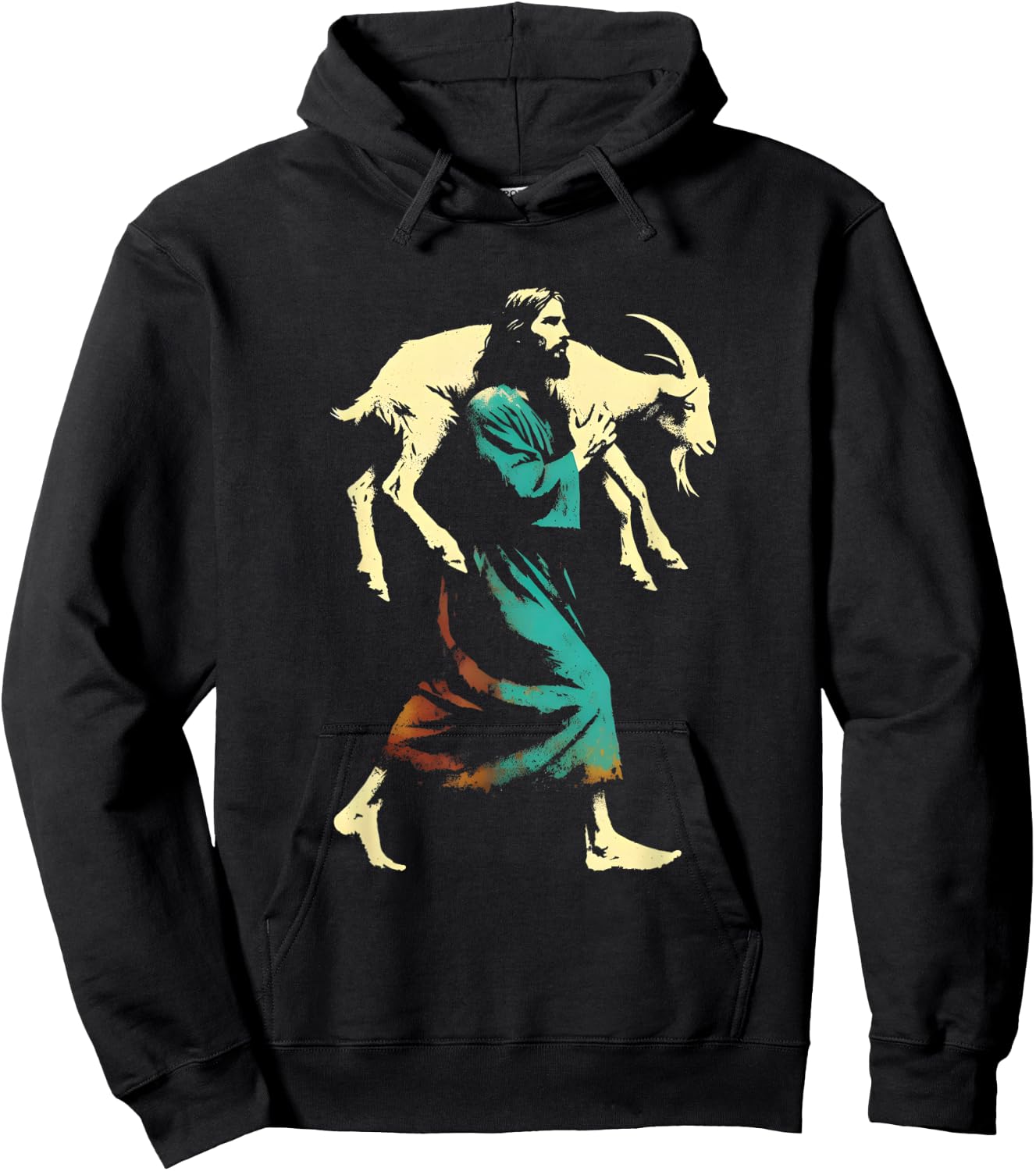 Jesus Goatherd - Funny Christian Religious Goat Lover Hoodie - Hoodie | Black