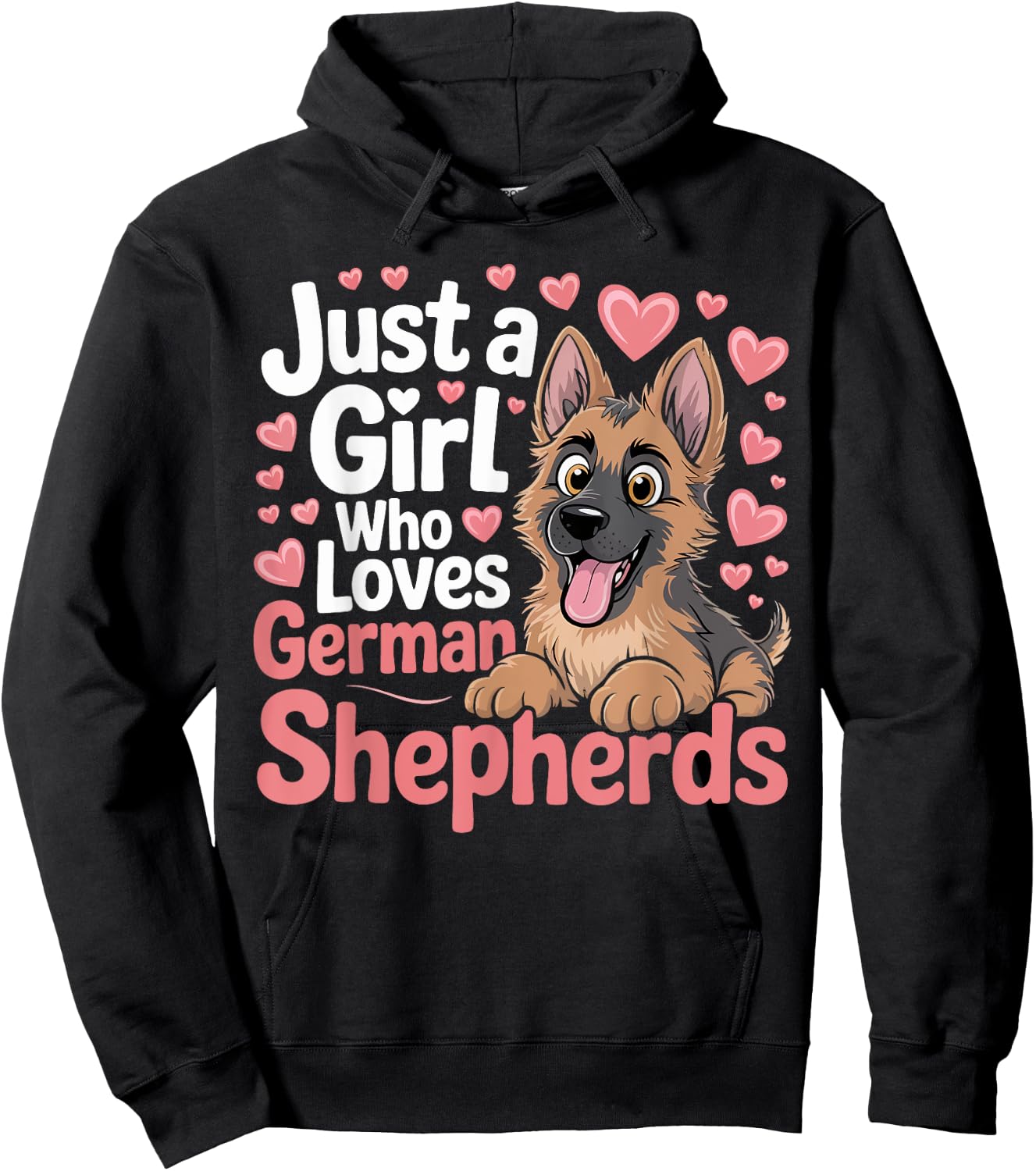 Just a Girl Who Loves German Shepherd Dogs Gifts Girls Women Hoodie - Hoodie | Black