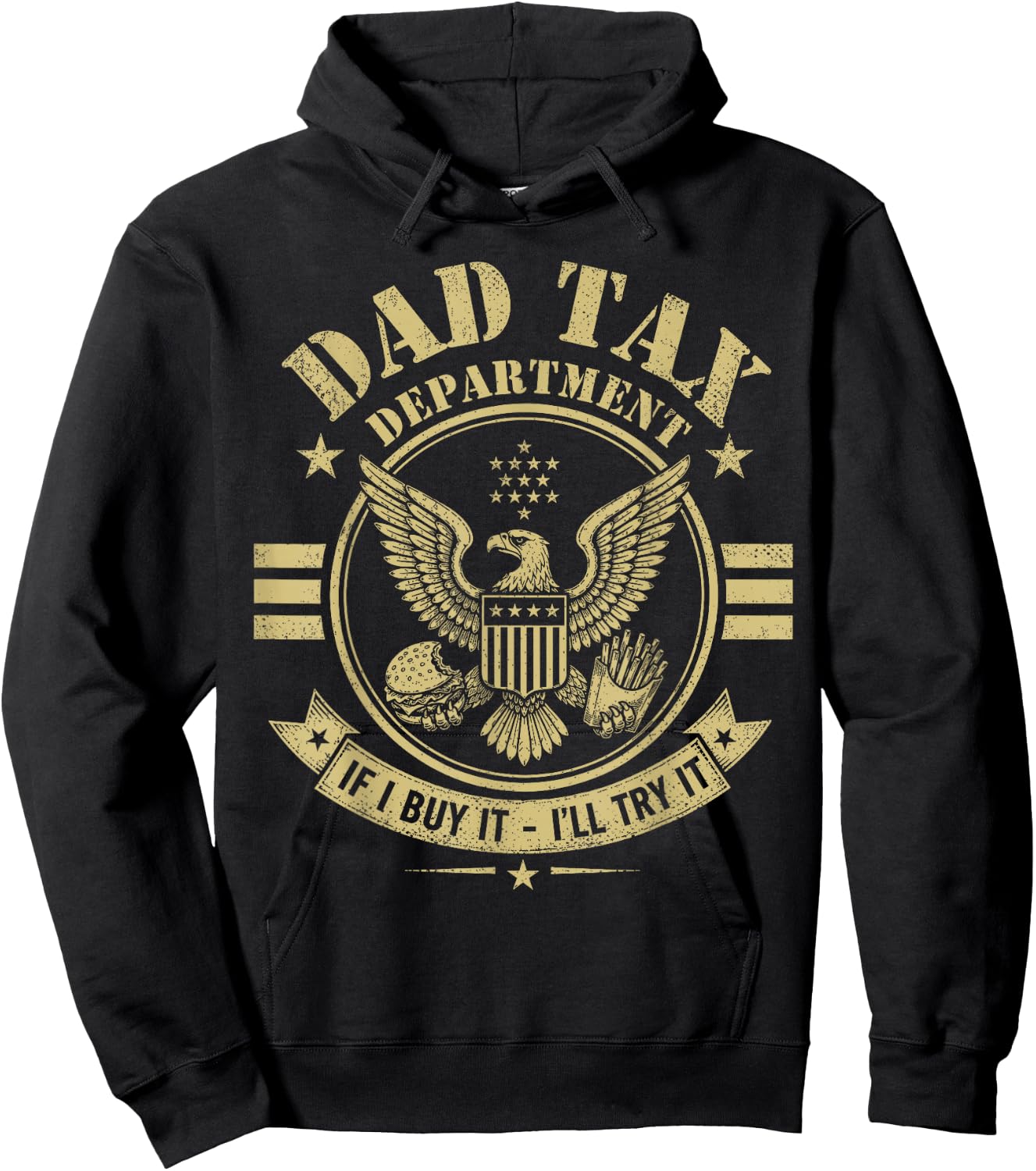 Dad Tax Department, Funny Papa Daddy Fathers Day Hoodie - Hoodie | Black