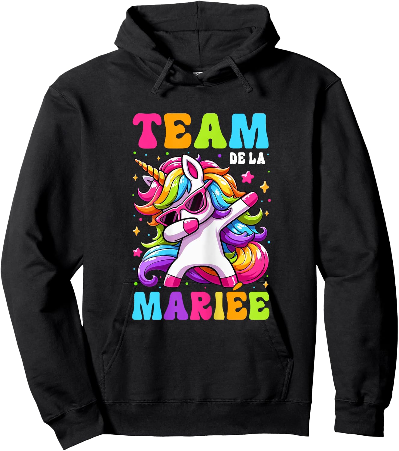 Funny Team Bride Evjf Femme Future Mariée Licorne Hoodie - Hoodie | Black