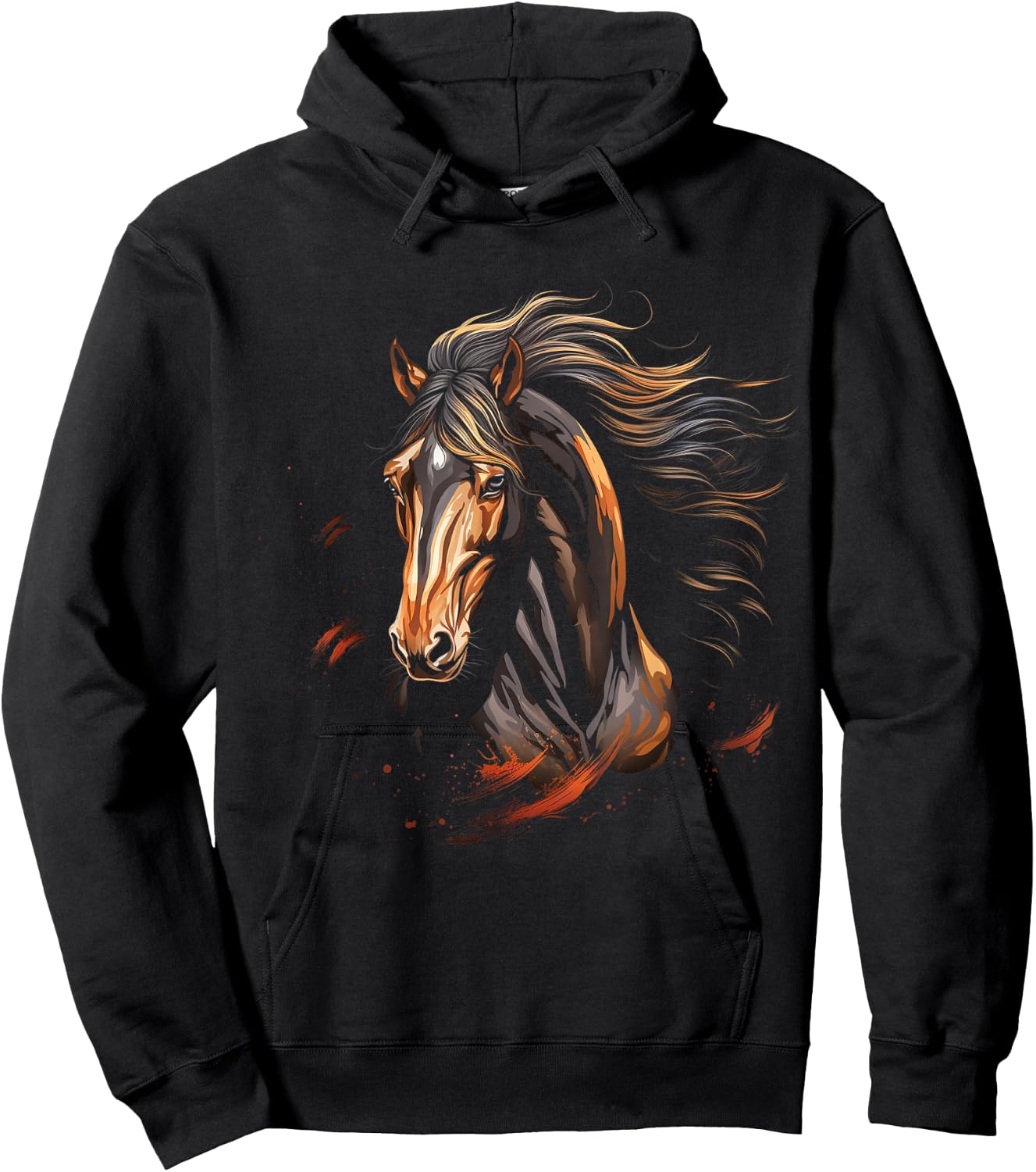Mustang Pferd Wildnis Bunt Pferdliebhaber Tierwelt Reiten Hoodie - Hoodie | Black