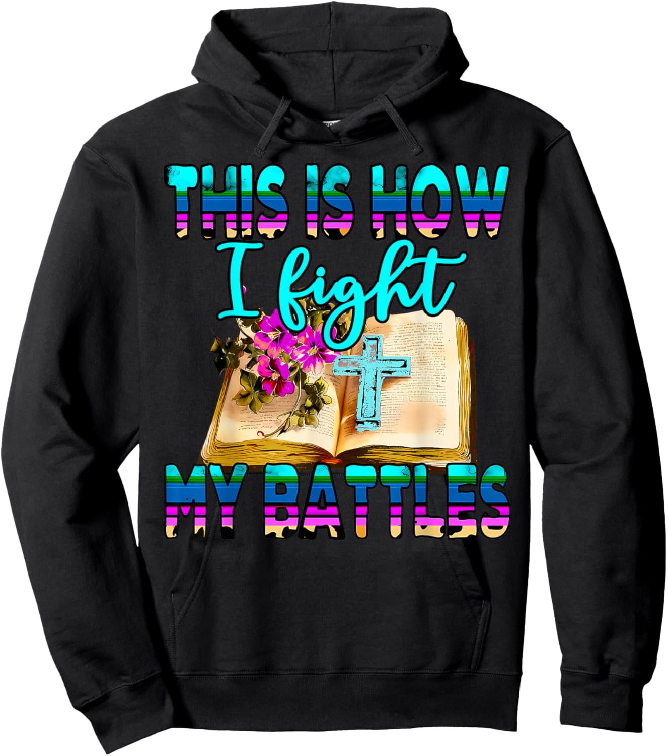 This Is How I Fight My Battles Leopard Cross Christian Jesus Hoodie - Hoodie | Black