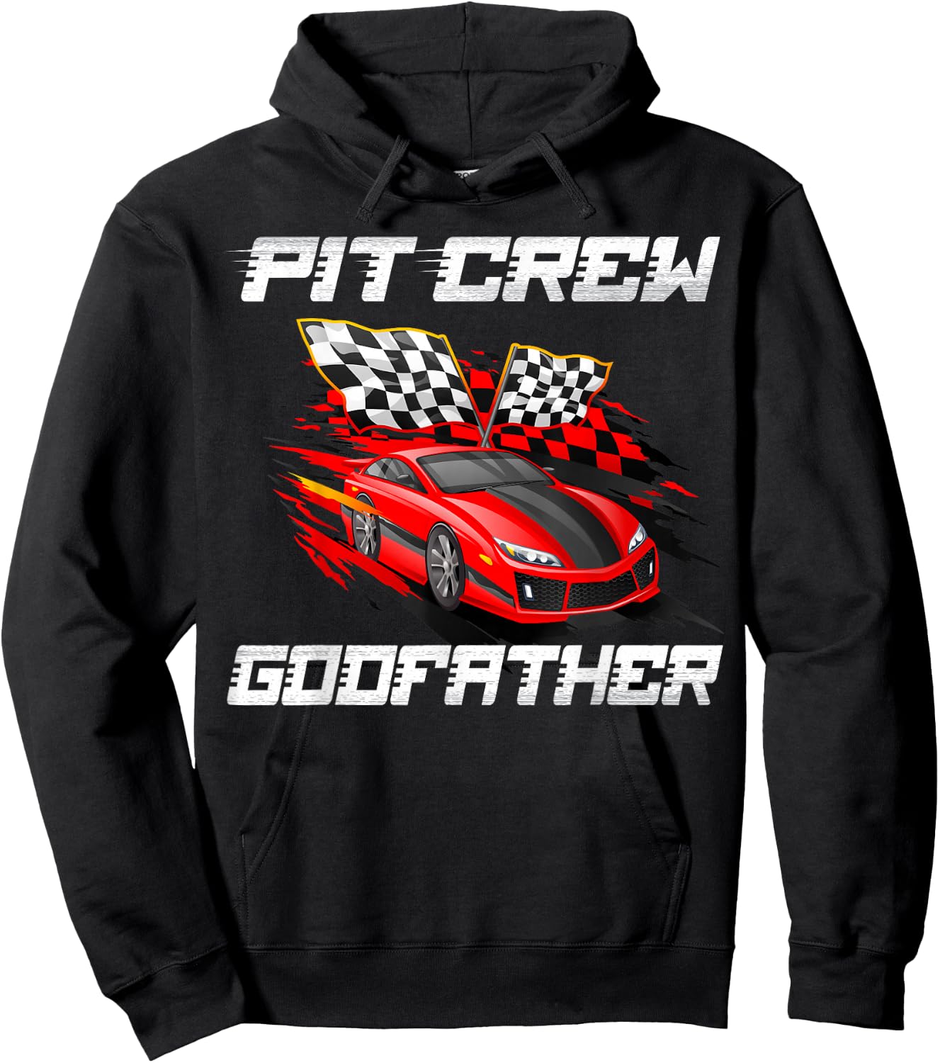 Pit Crew Godfather Race Car Birthday Racing Car Family Hoodie - Hoodie | Black