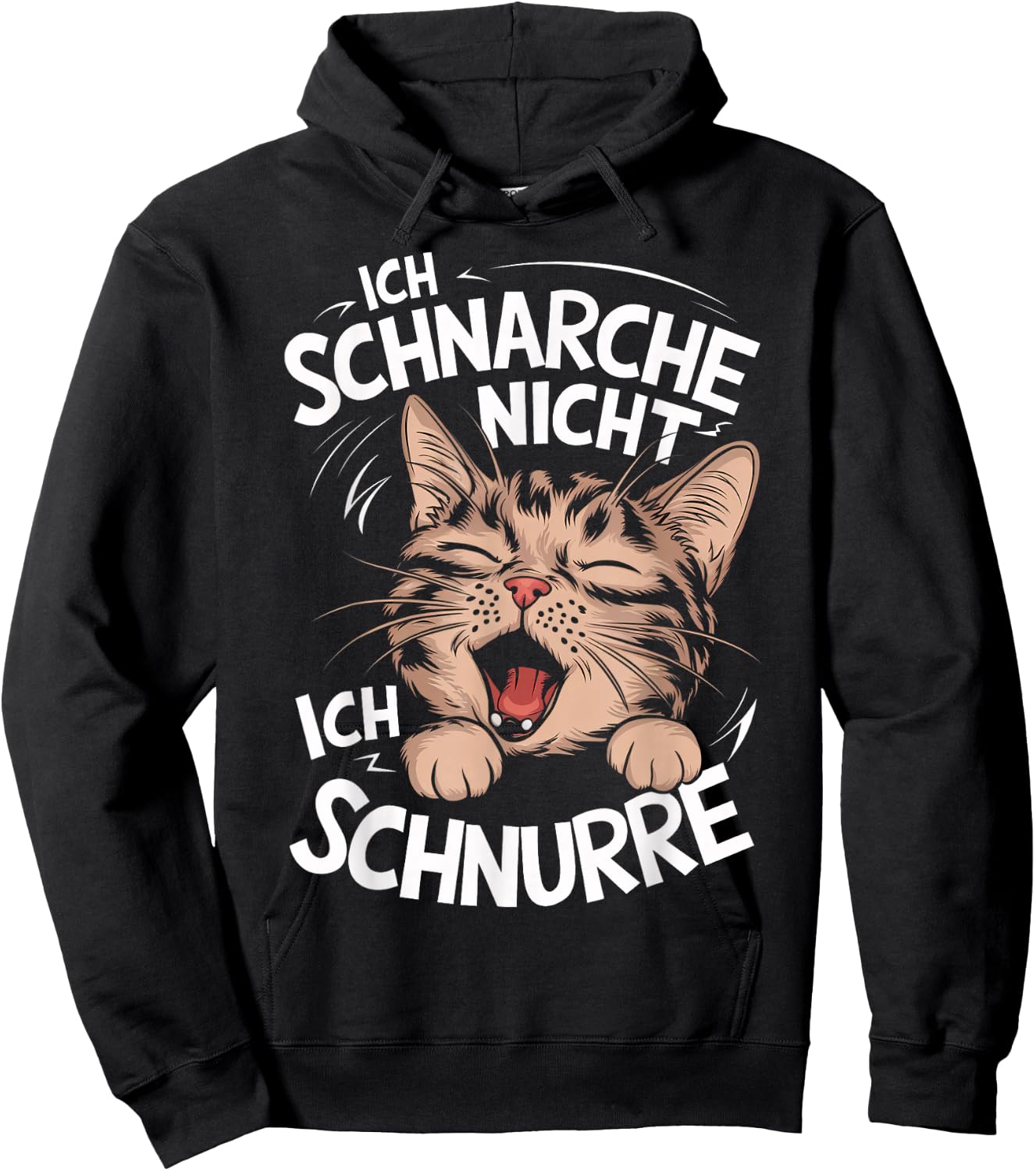 with German Text "Ich schnarche nicht ich schnurre Katzen" [German, black Hoodie - Hoodie | Black