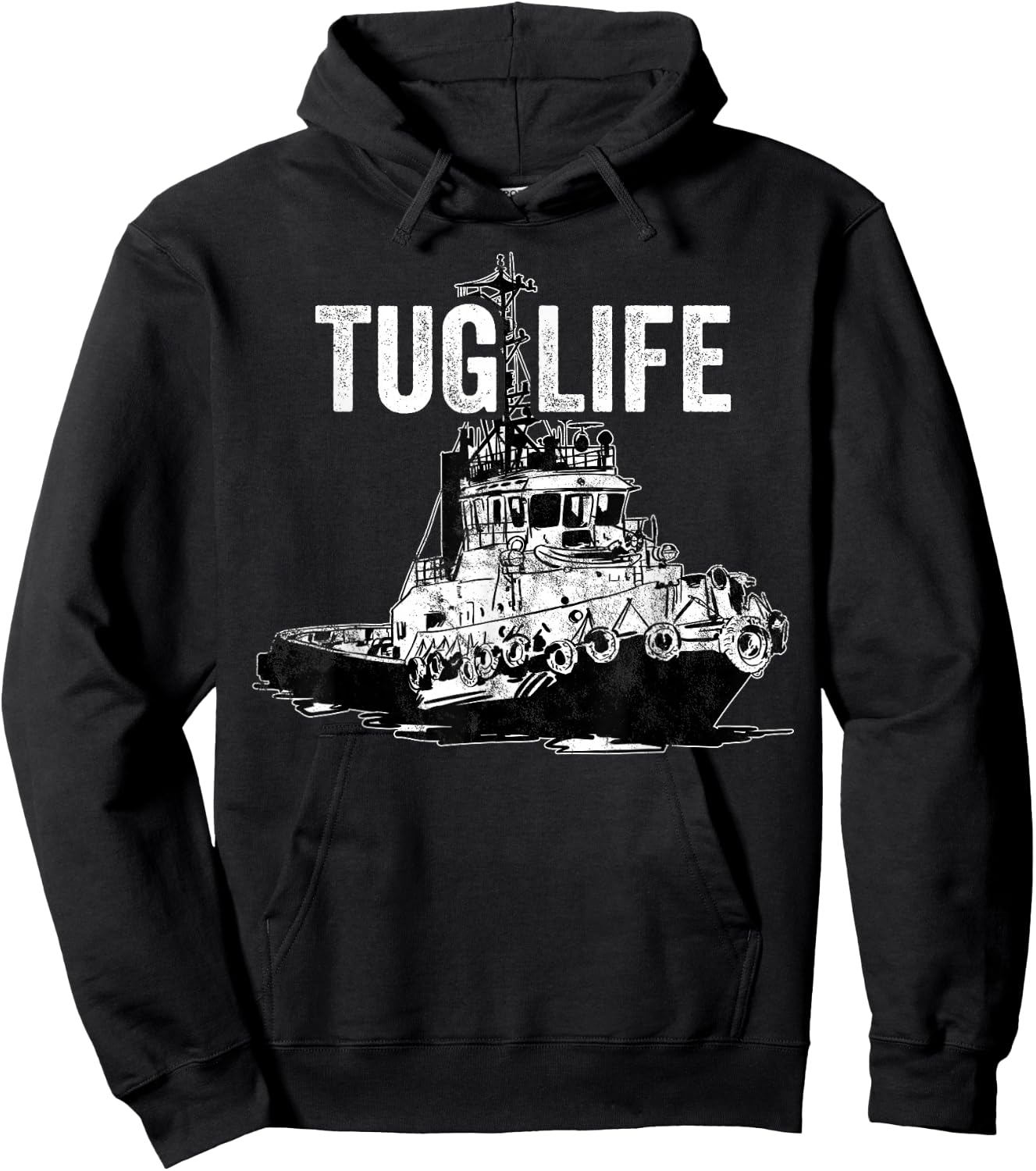 Retro Tugboat Captain Tug Boat Hoodie - Hoodie | Black