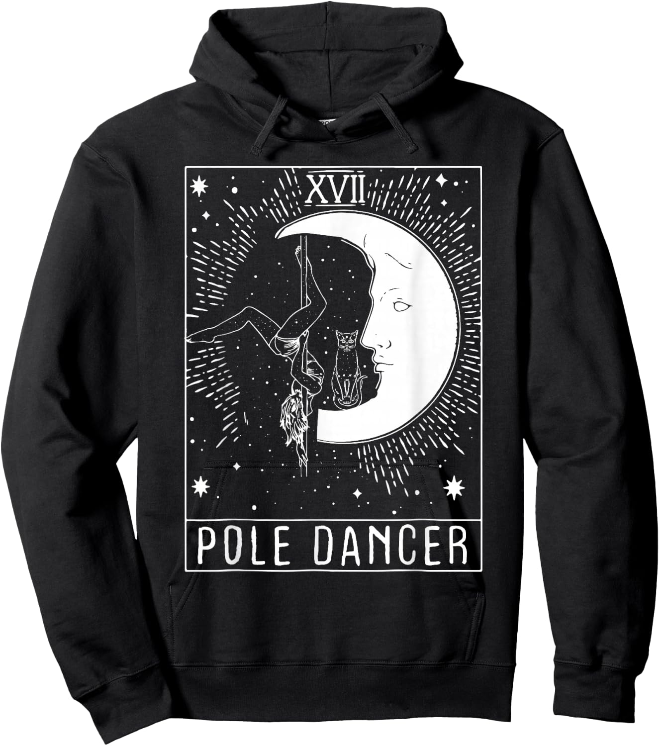 Moon Crescent Tarot Pole Dancer - Pole Dancing Hoodie - Hoodie | Black