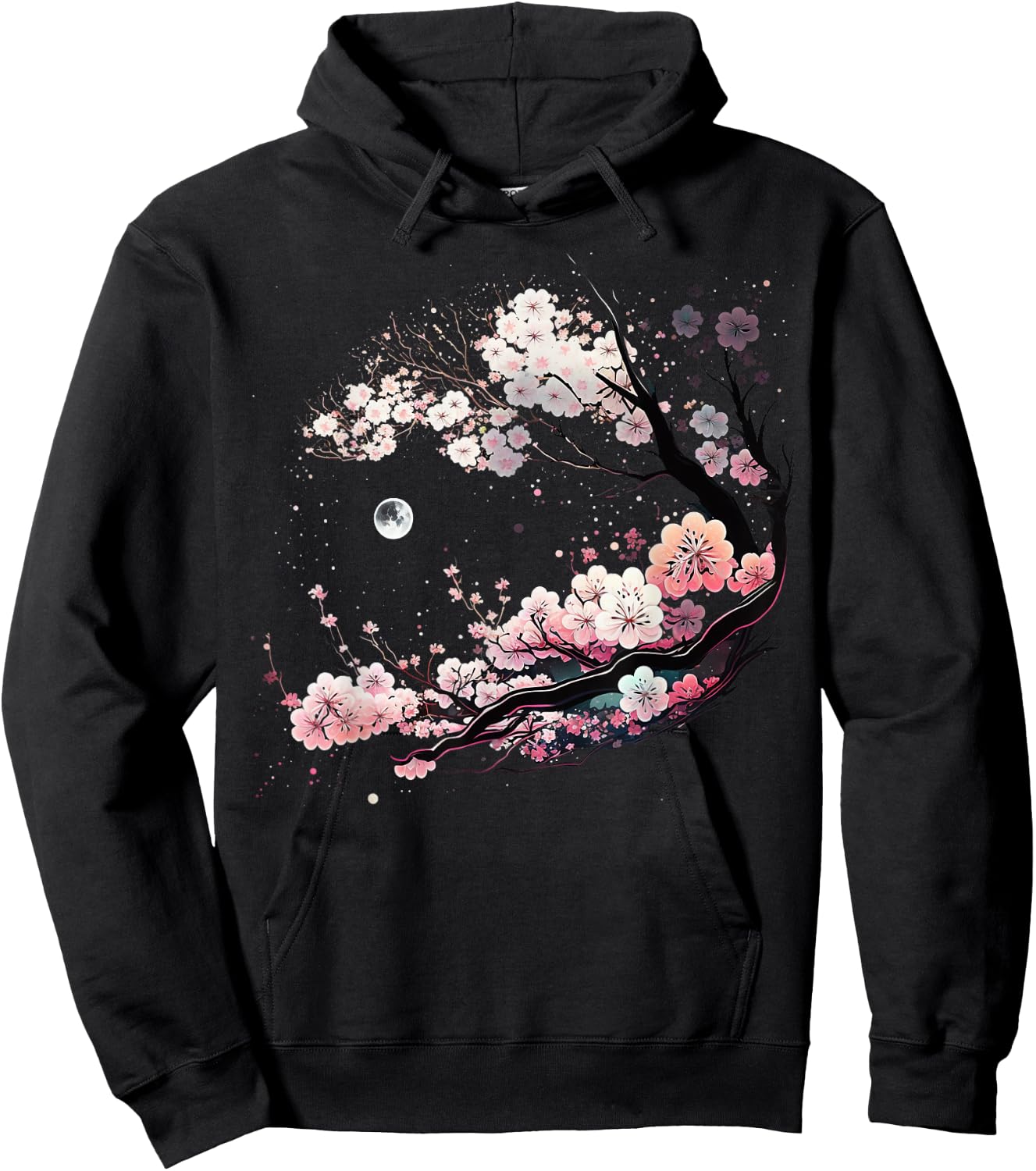 Japanese Sakura Garden Geisha Mount Fuji Cherry Blossom Hoodie - Hoodie | Black