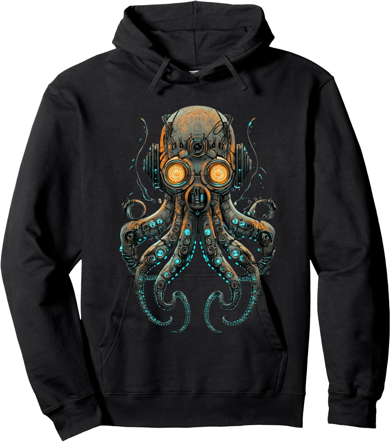 Octopus Cyborg Steampunk Hoodie - Hoodie | Black