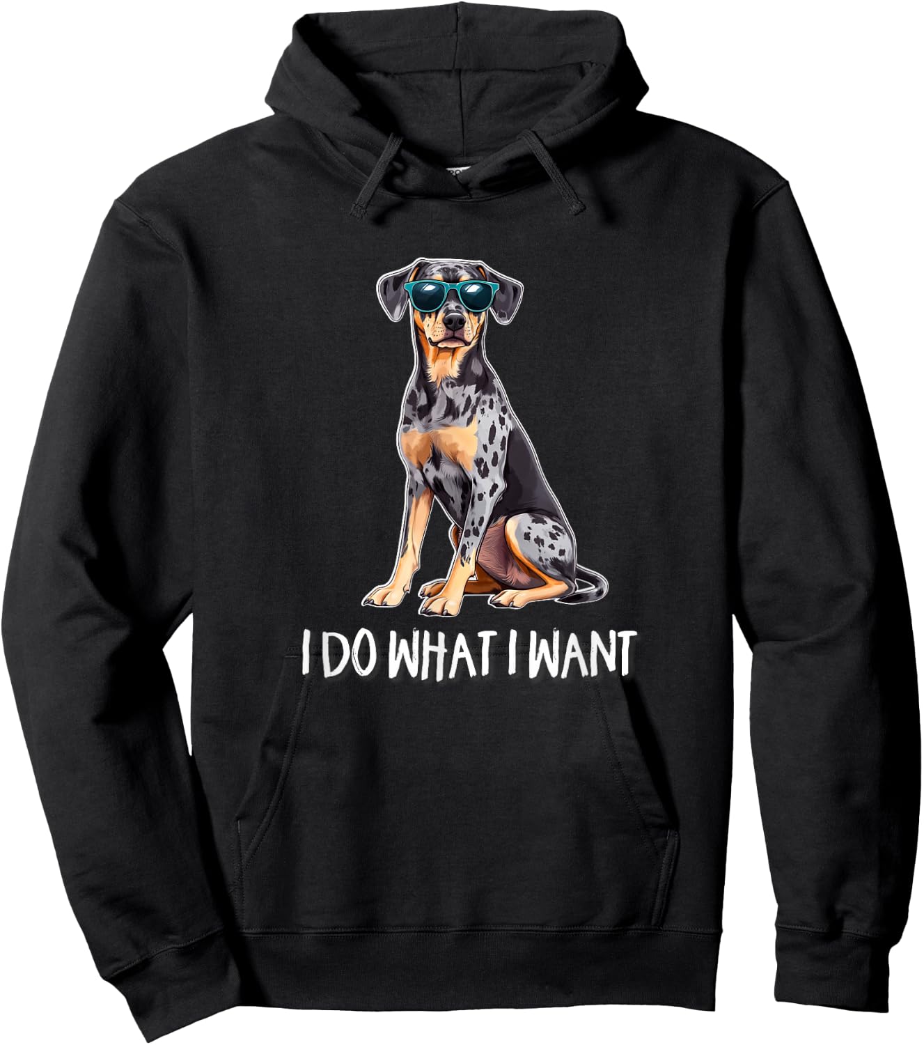 Funny Do What I Want Catahoula Leopard Dog Lover Hoodie - Hoodie | Black
