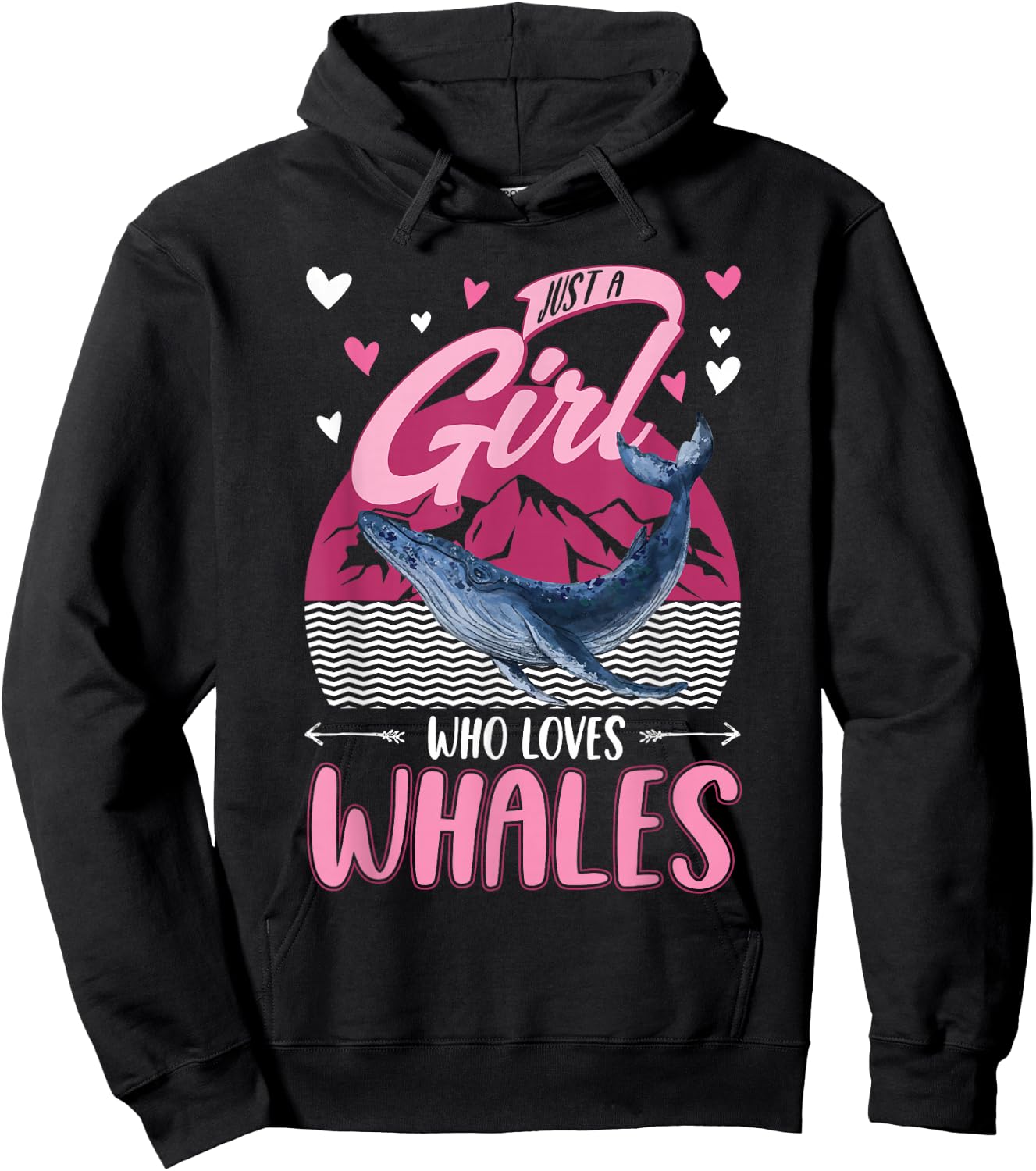 Whale Girl Humpback Whale Blue Whale Hoodie - Hoodie | Black