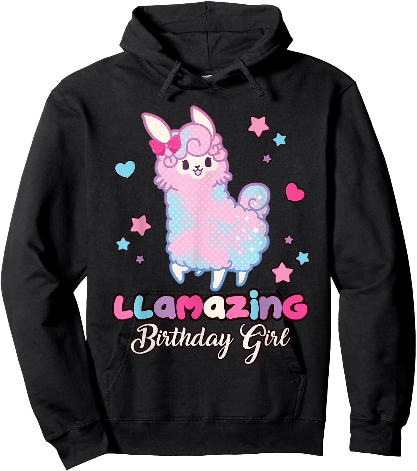 Llama Birthday Girl Llamazing Birthday Alpaca Llama Girl Hoodie - Hoodie | Black