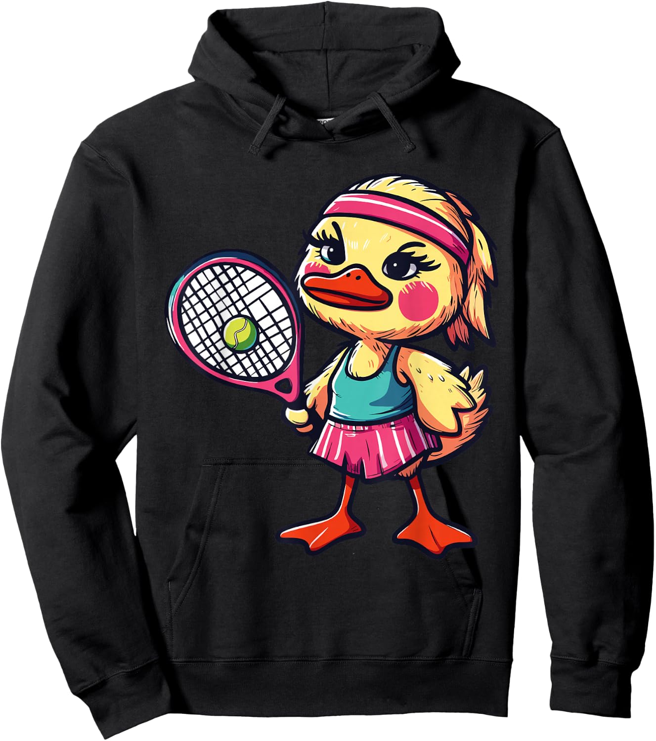 Duck Tennis Club Animals Sport Tournament Players Hoodie - Hoodie | Black