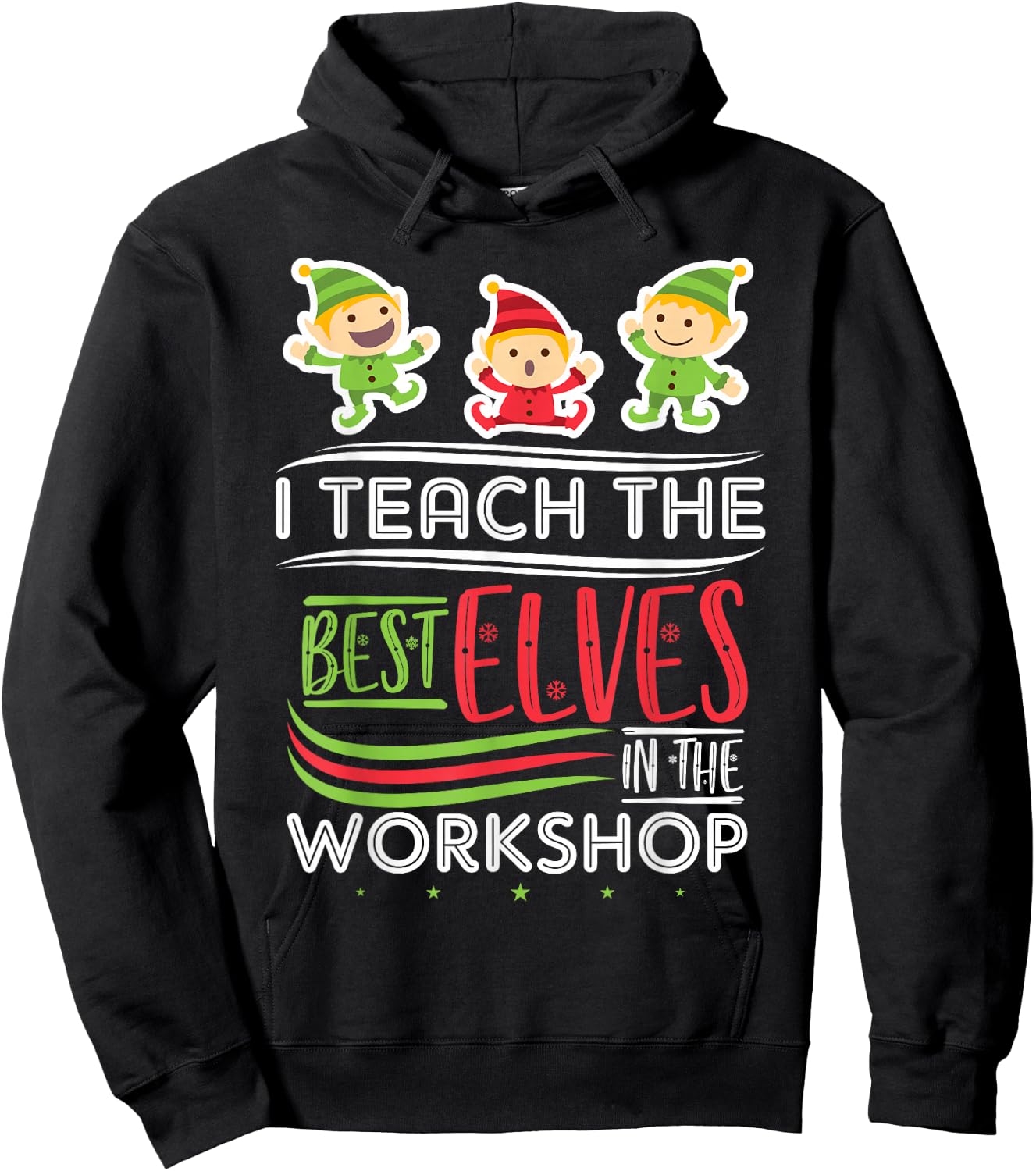 Christmas Teacher Elf Hoodie - Hoodie | Black