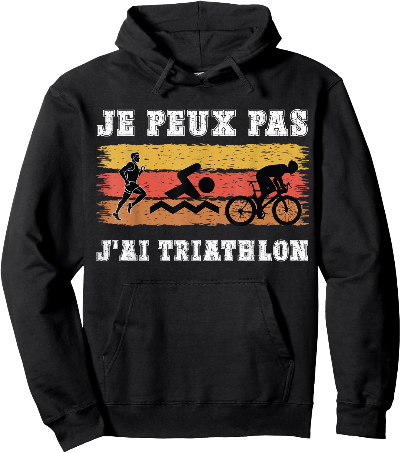 Je Peux Pas J'ai Triathlon Gift Sportif Passionate Hoodie - Hoodie | Black